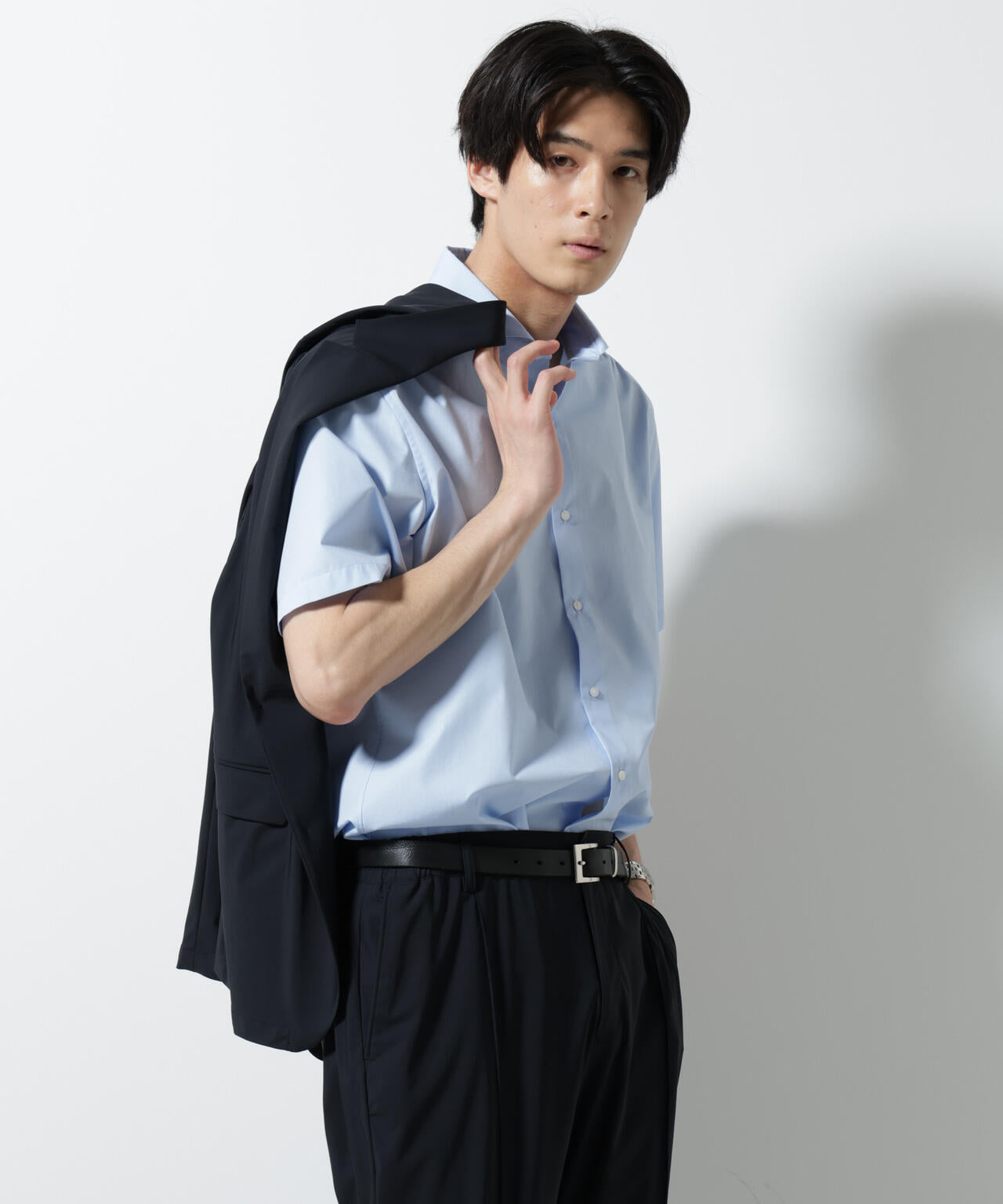 「N shirt」 速乾 ホリゾンタルカラーシャツ半袖 6685121231