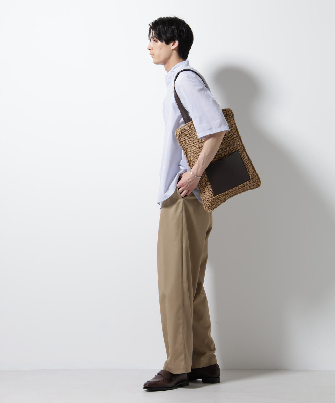 TEXBRID(R)バンドカラーシャツ 半袖 6685121234