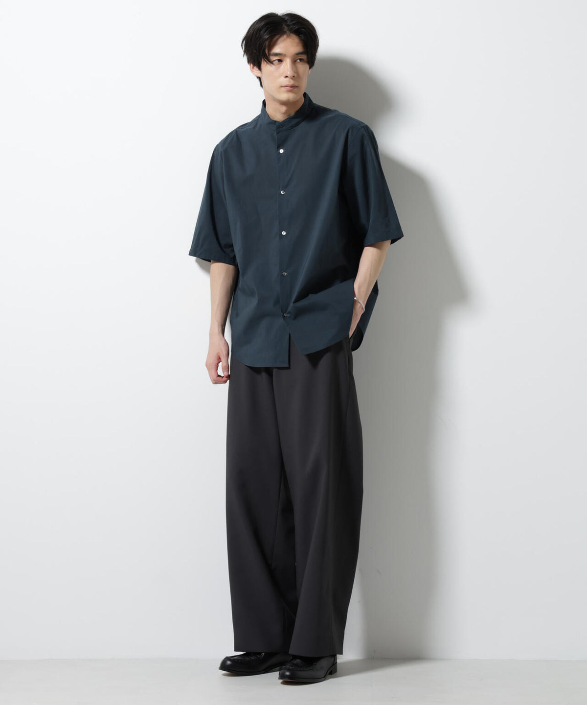 TEXBRID(R)バンドカラーシャツ 半袖 6685121234