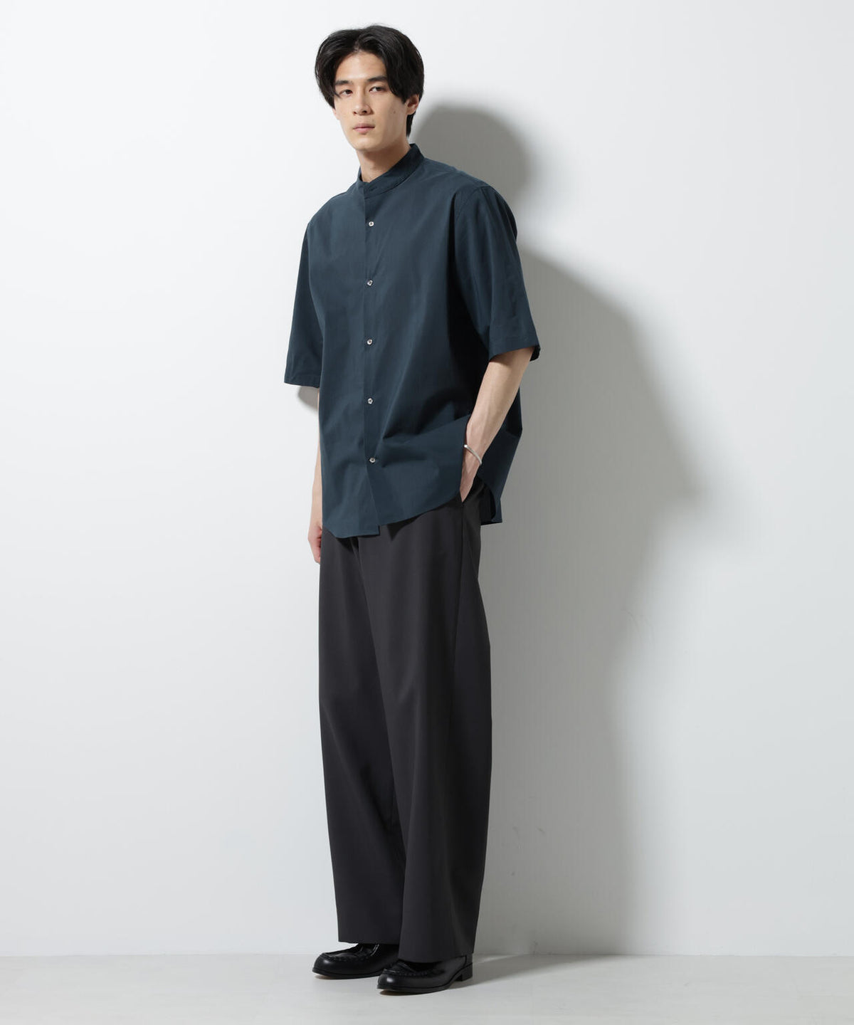 TEXBRID(R)バンドカラーシャツ 半袖 6685121234