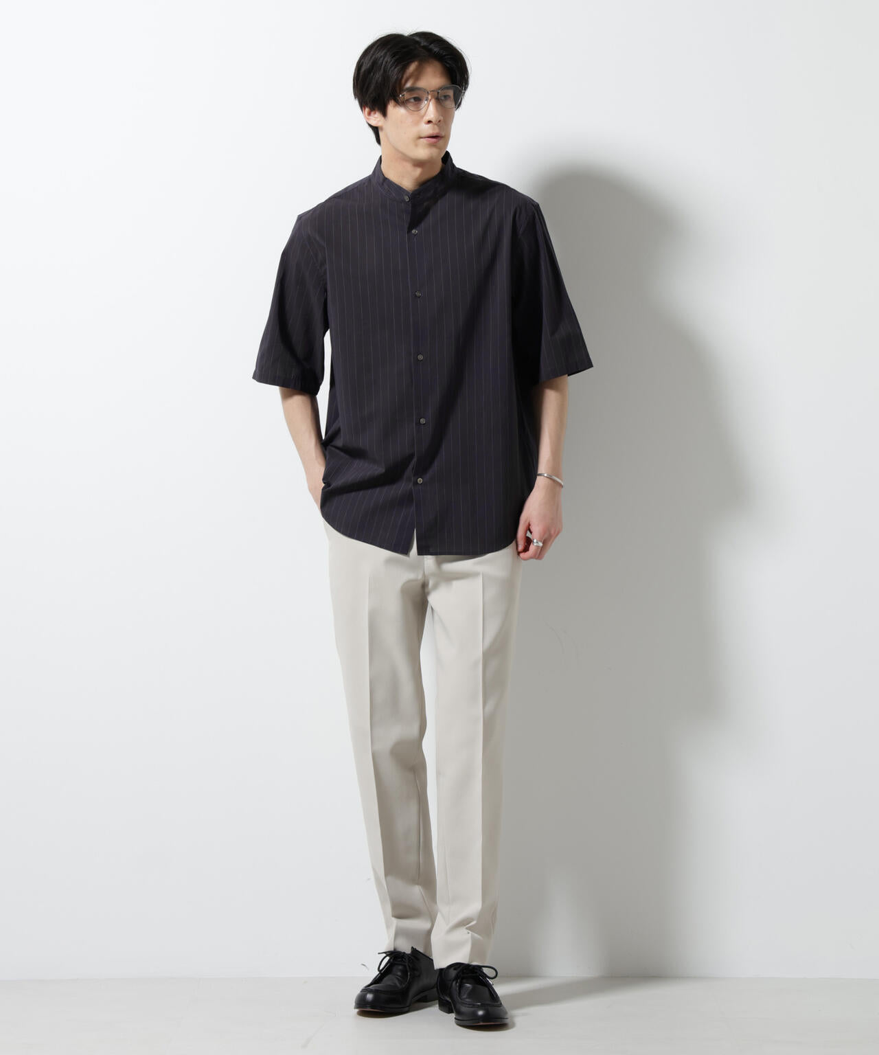 TEXBRID(R)バンドカラーシャツ 半袖 6685121234