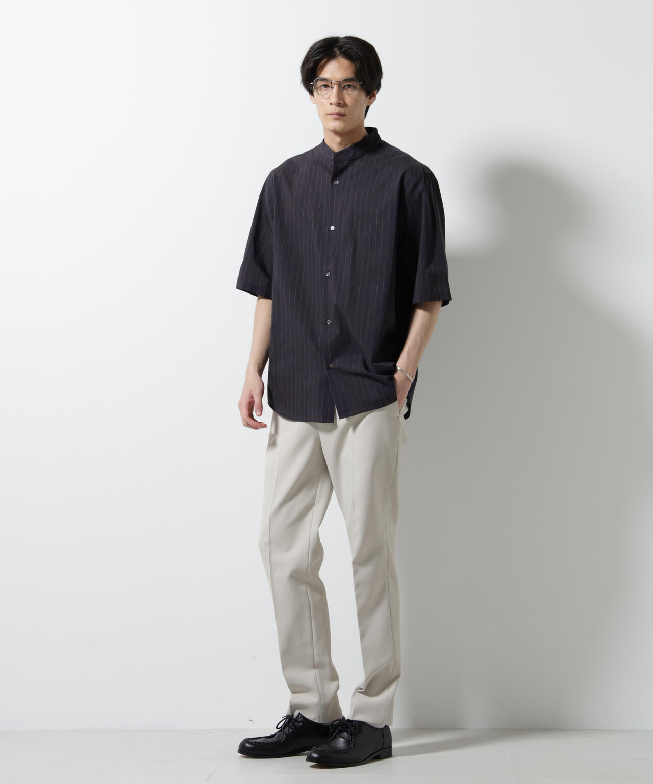 TEXBRID(R)バンドカラーシャツ 半袖 6685121234