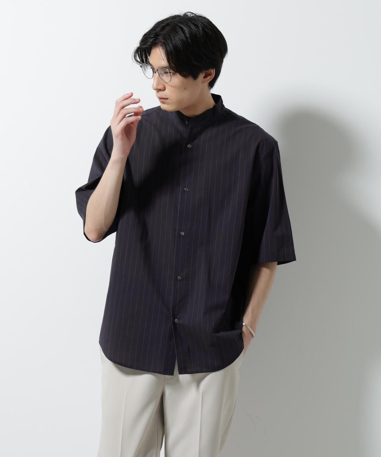 TEXBRID(R)バンドカラーシャツ 半袖 6685121234