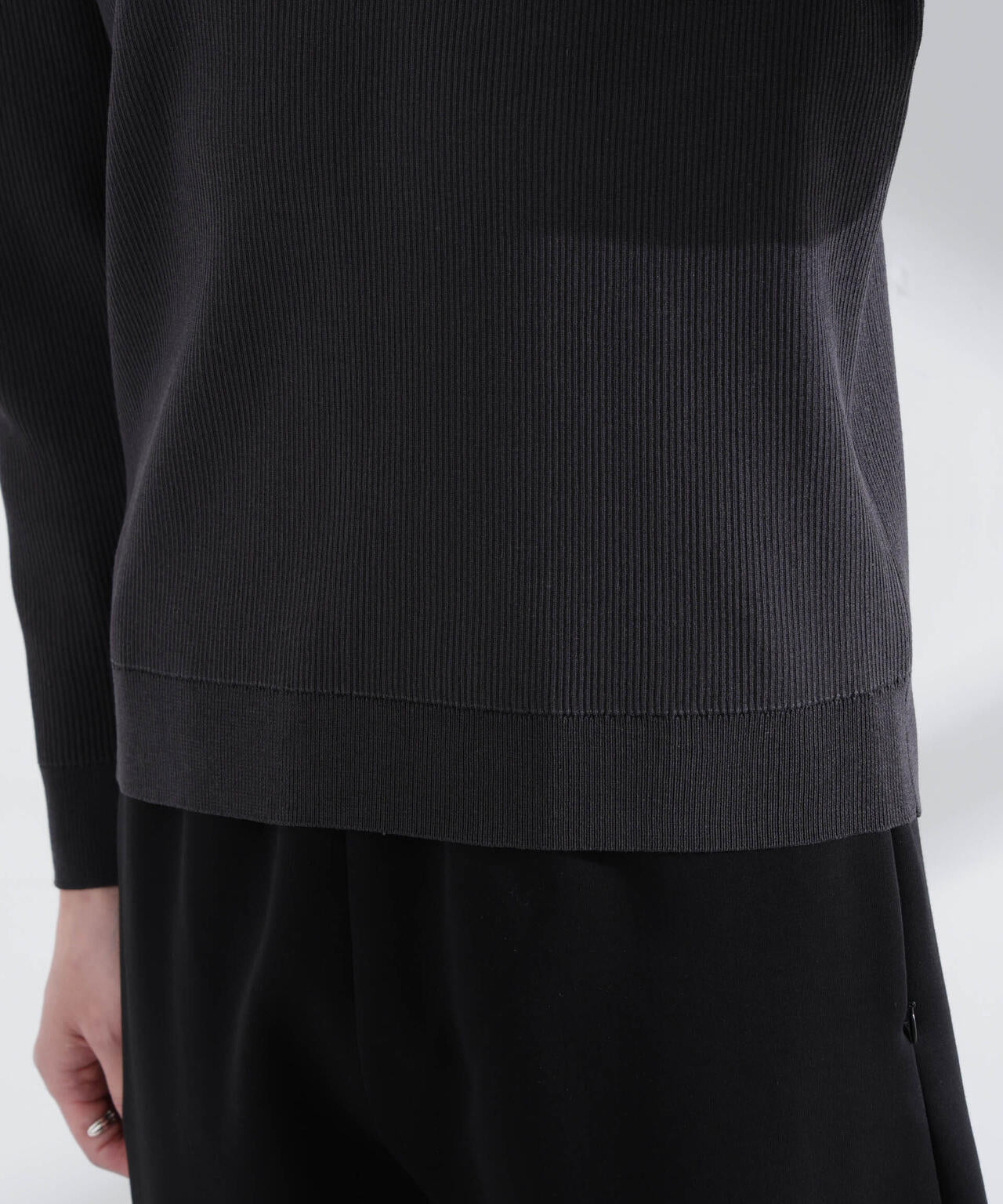 CICAドライタッチ リブクルーネックニット 6685122203