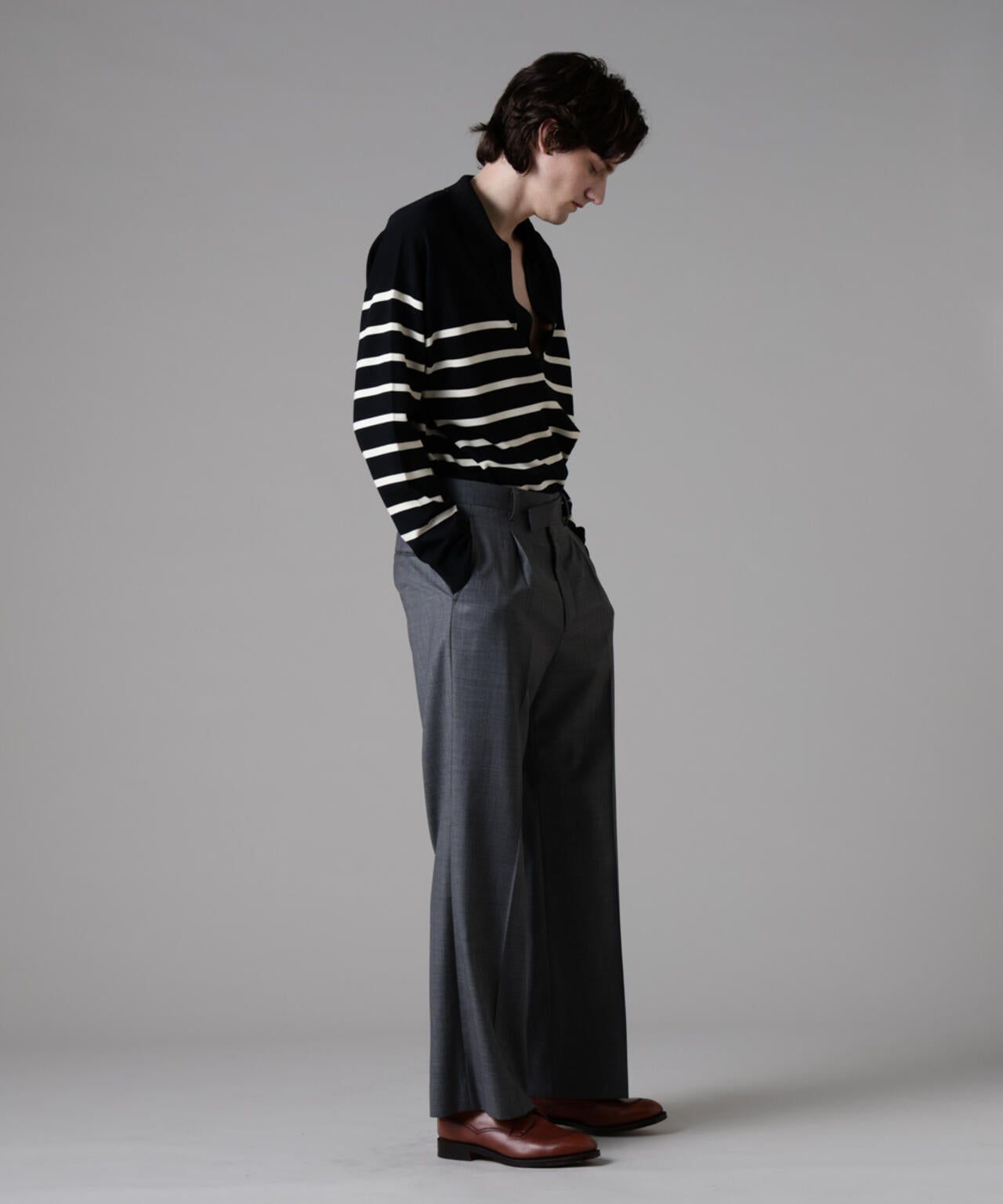 「ASSEMBLANC」シルクブレンドヤーンバスクスキッパー 6685122212