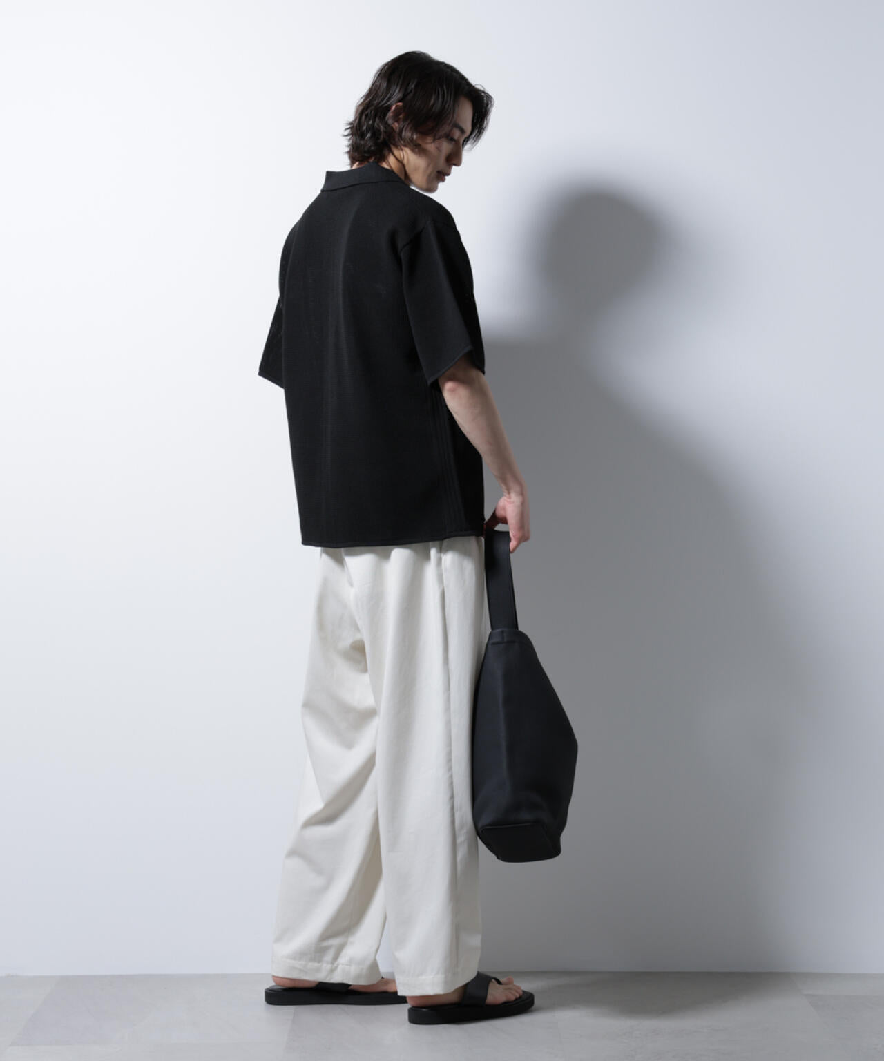 スポンディッシュ メッシュオープンカラーニットシャツ 6685122218