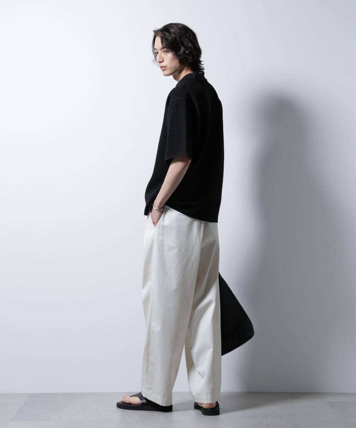 スポンディッシュ メッシュオープンカラーニットシャツ 6685122218