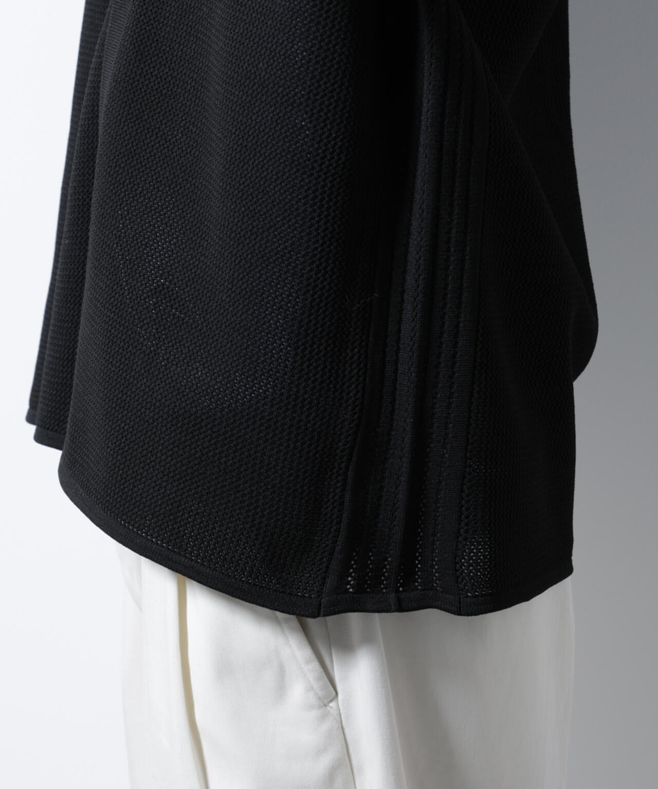 スポンディッシュ メッシュオープンカラーニットシャツ 6685122218