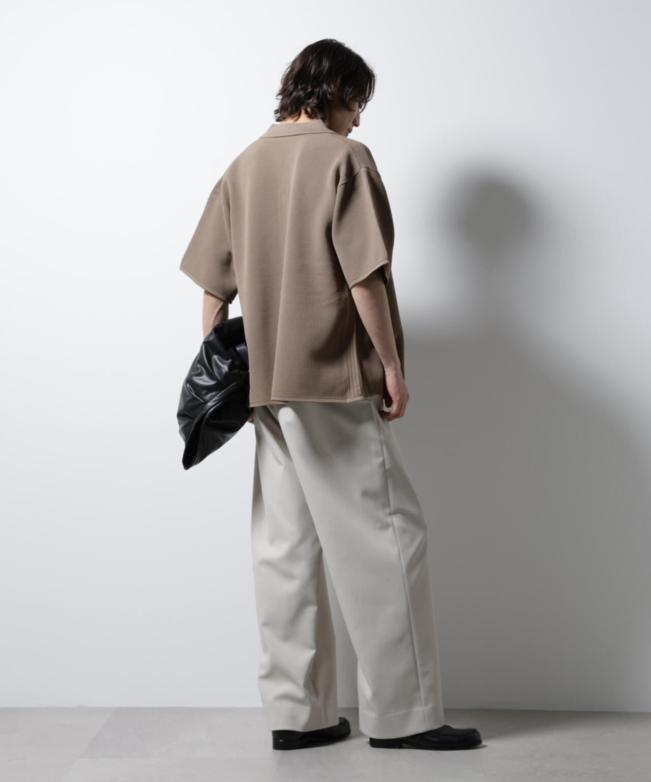 スポンディッシュ メッシュオープンカラーニットシャツ 6685122218