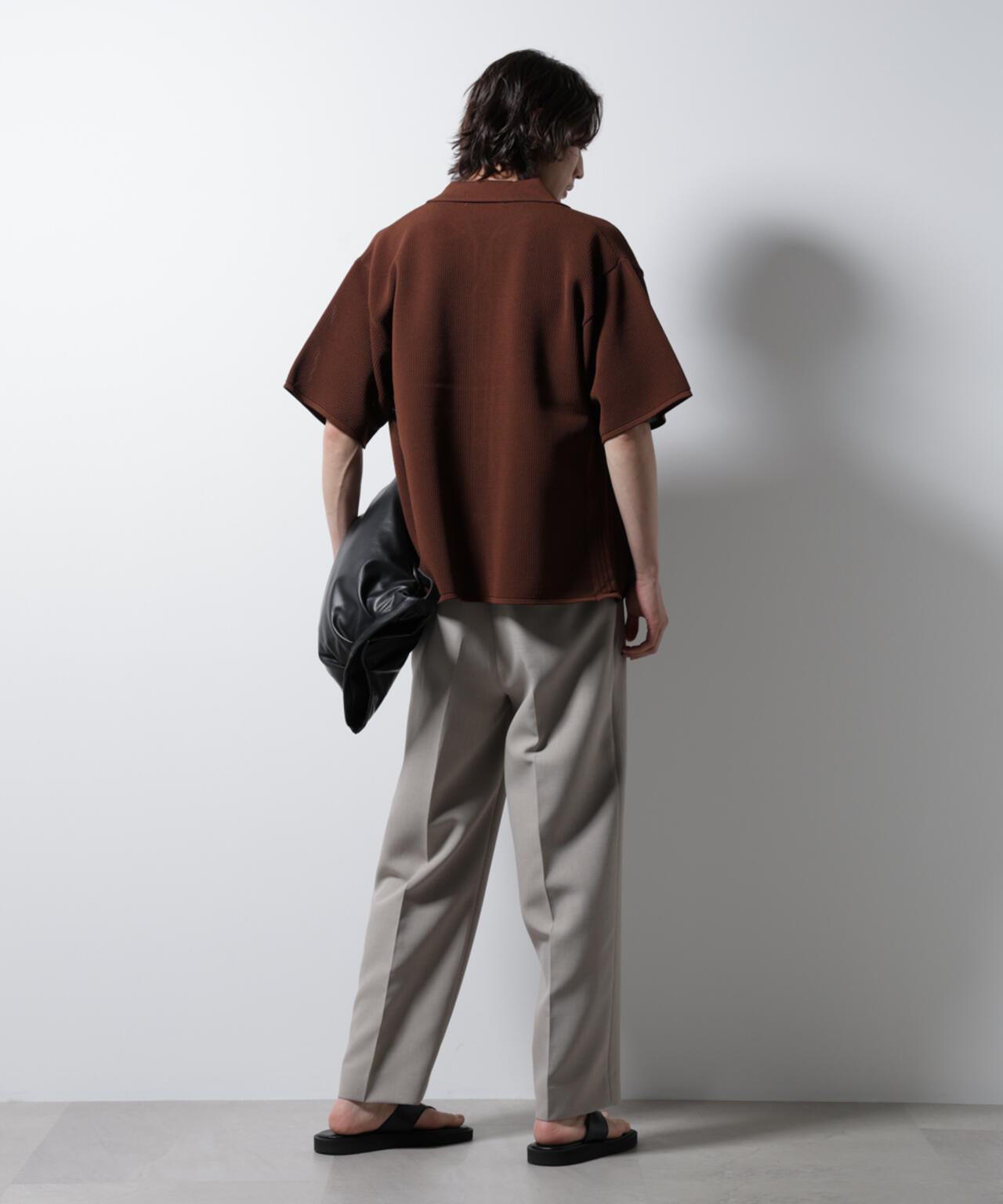 スポンディッシュ メッシュオープンカラーニットシャツ 6685122218