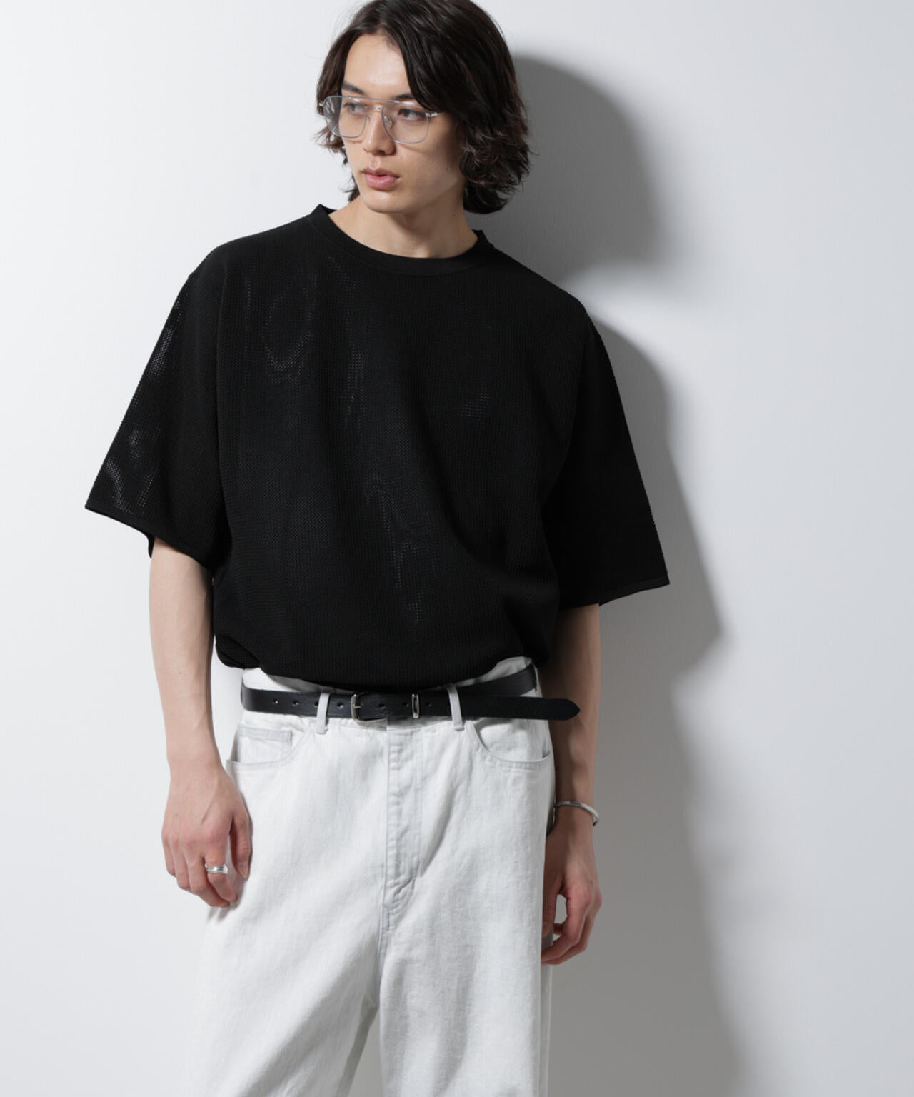 スポンディッシュ メッシュ クルーネックニットTEE 6685122219