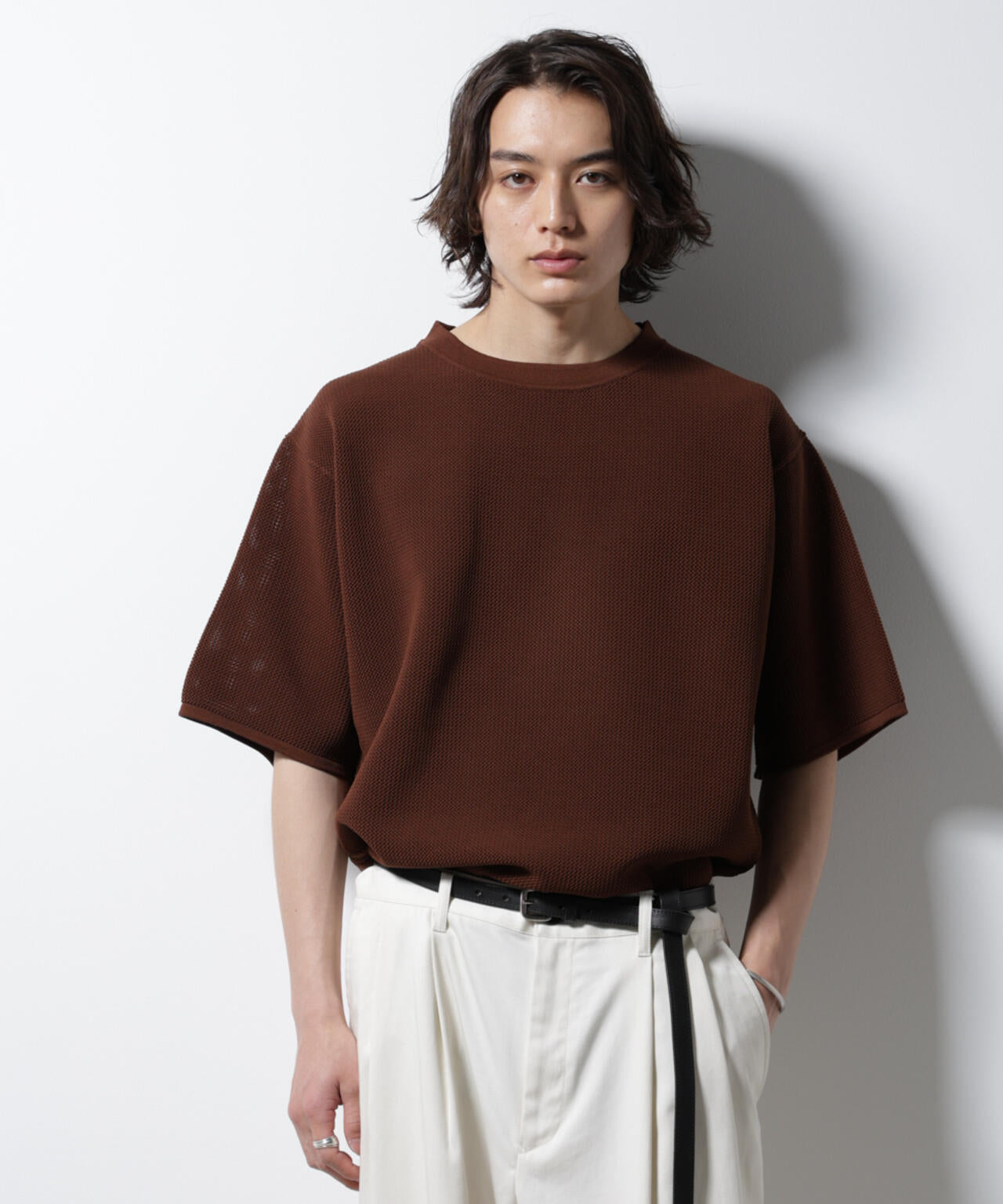 スポンディッシュ メッシュ クルーネックニットTEE 6685122219