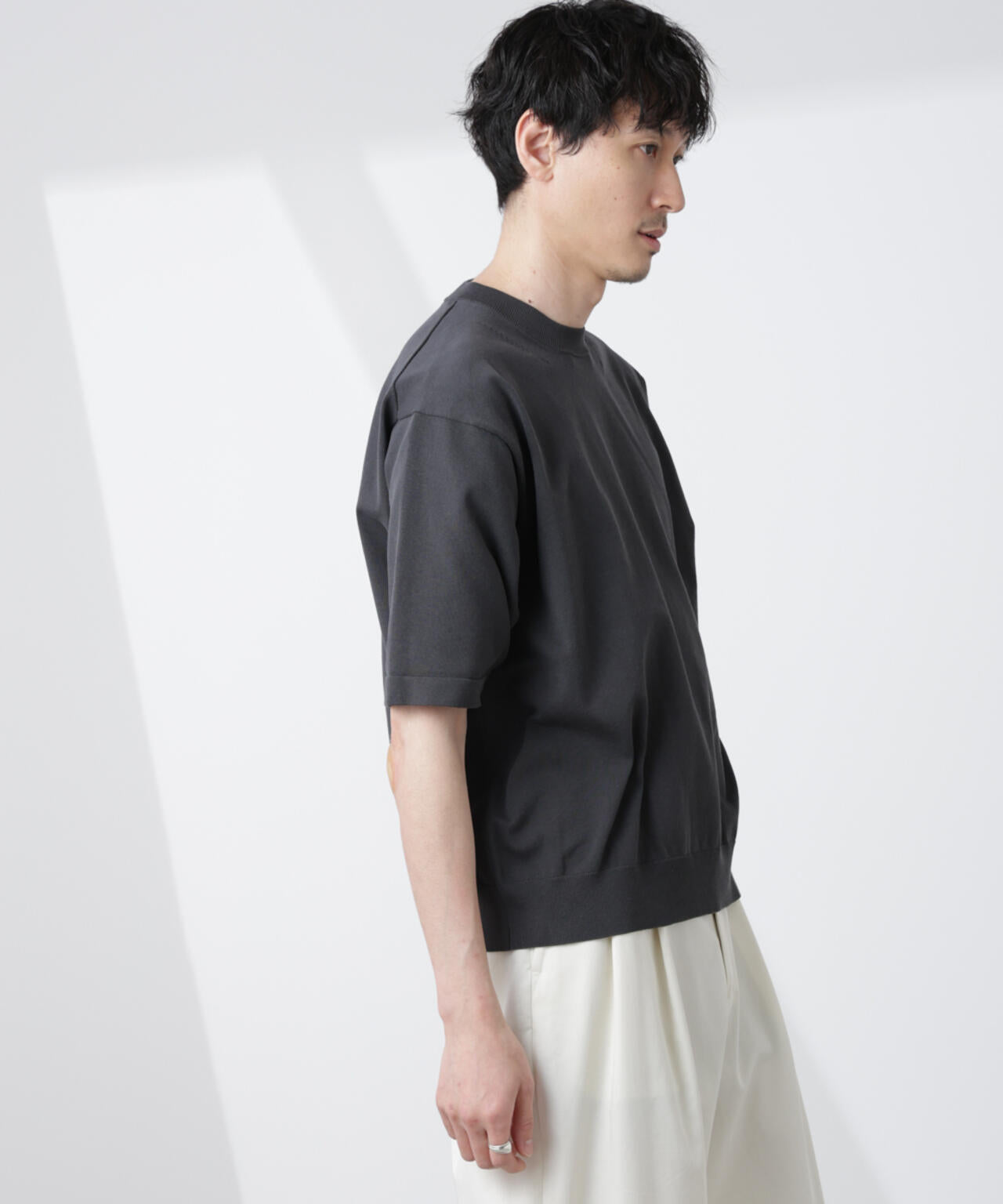 コットン/ソロナ プレーティングクルーネック 半袖TEE 6685122220