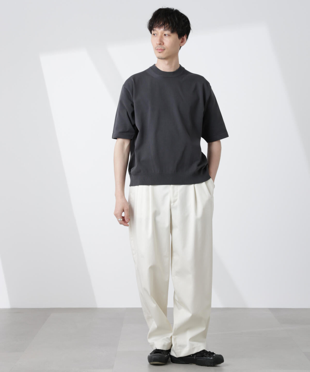 コットン/ソロナ プレーティングクルーネック 半袖TEE 6685122220