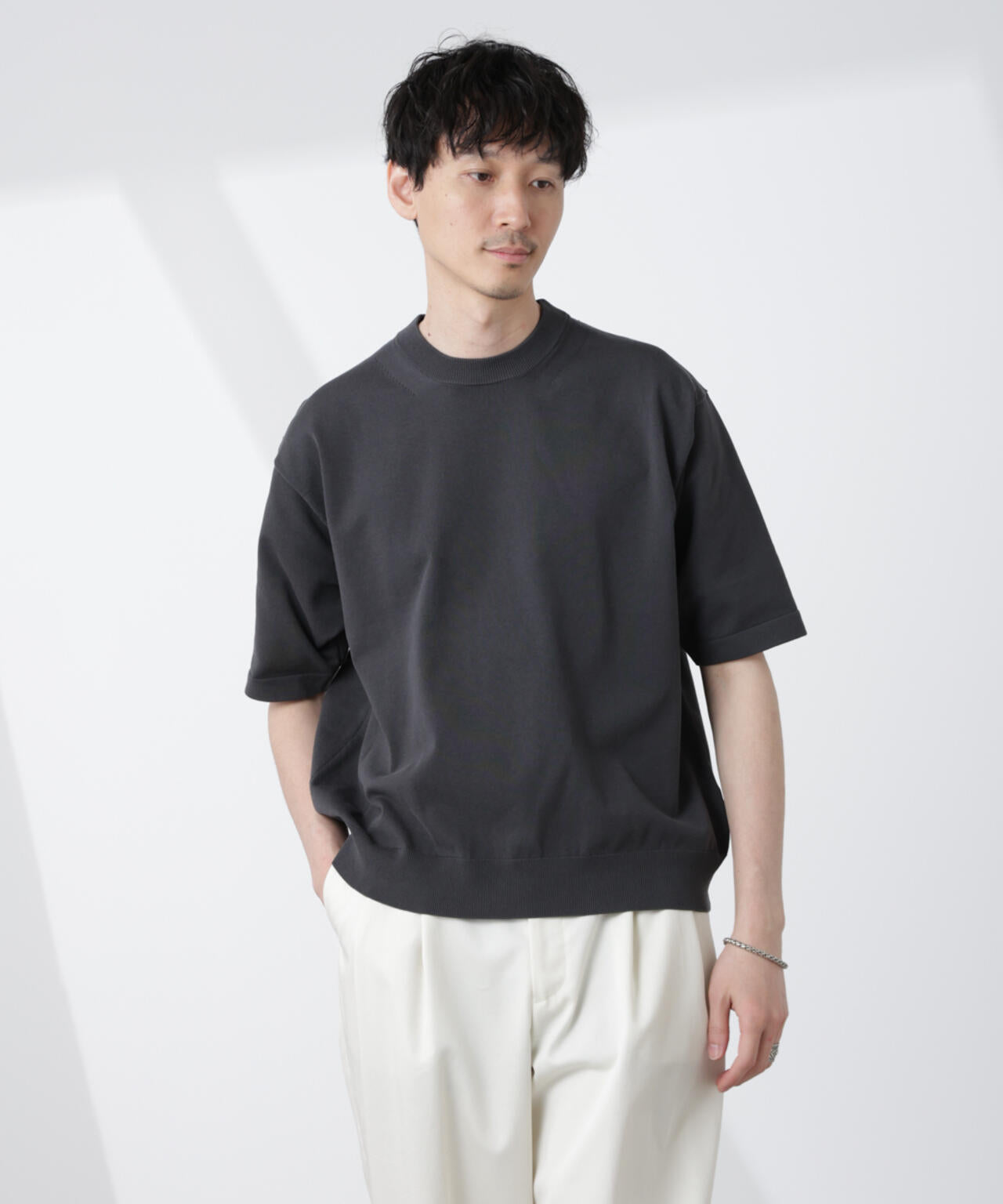 コットン/ソロナ プレーティングクルーネック 半袖TEE 6685122220