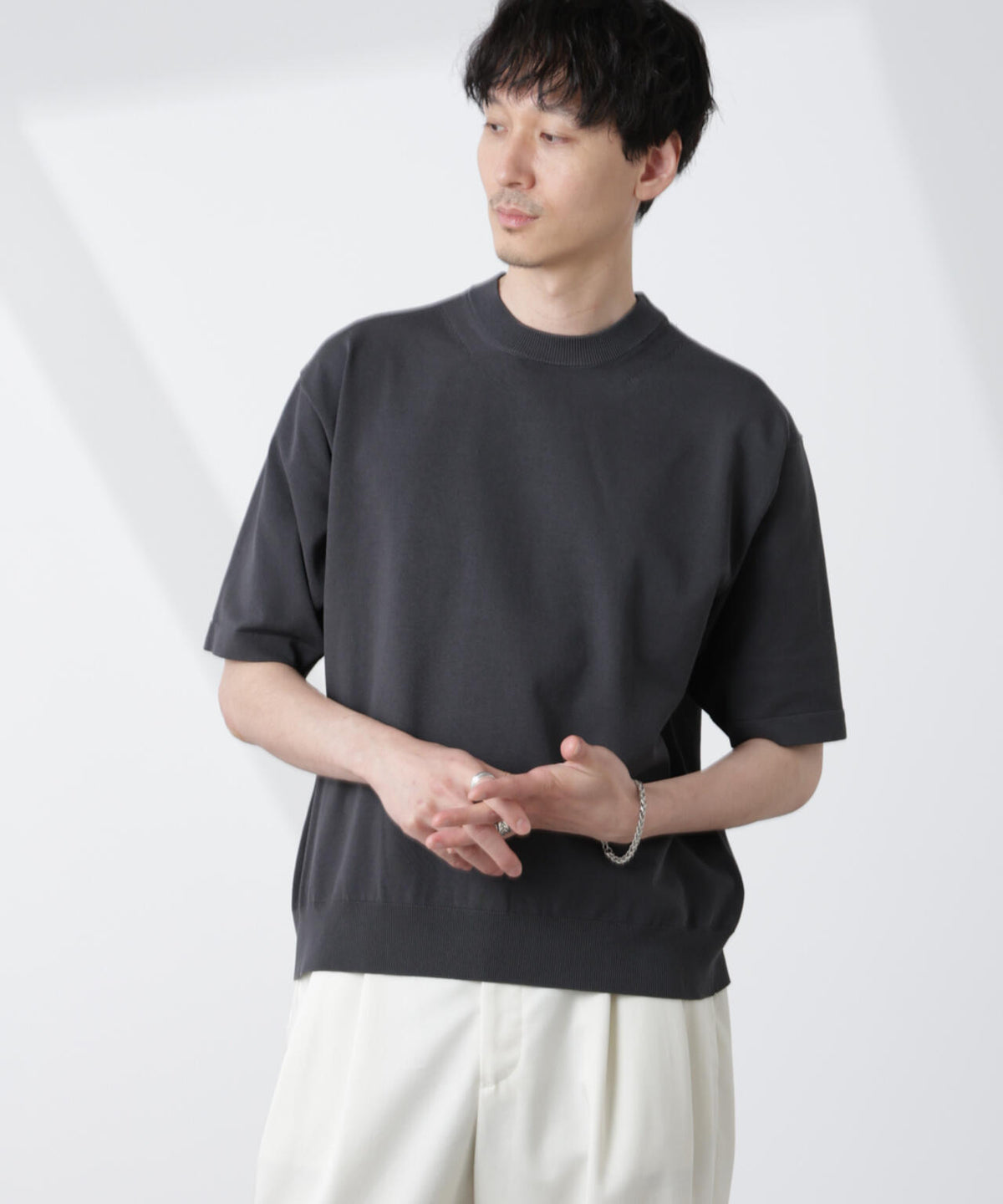 コットン/ソロナ プレーティングクルーネック 半袖TEE 6685122220