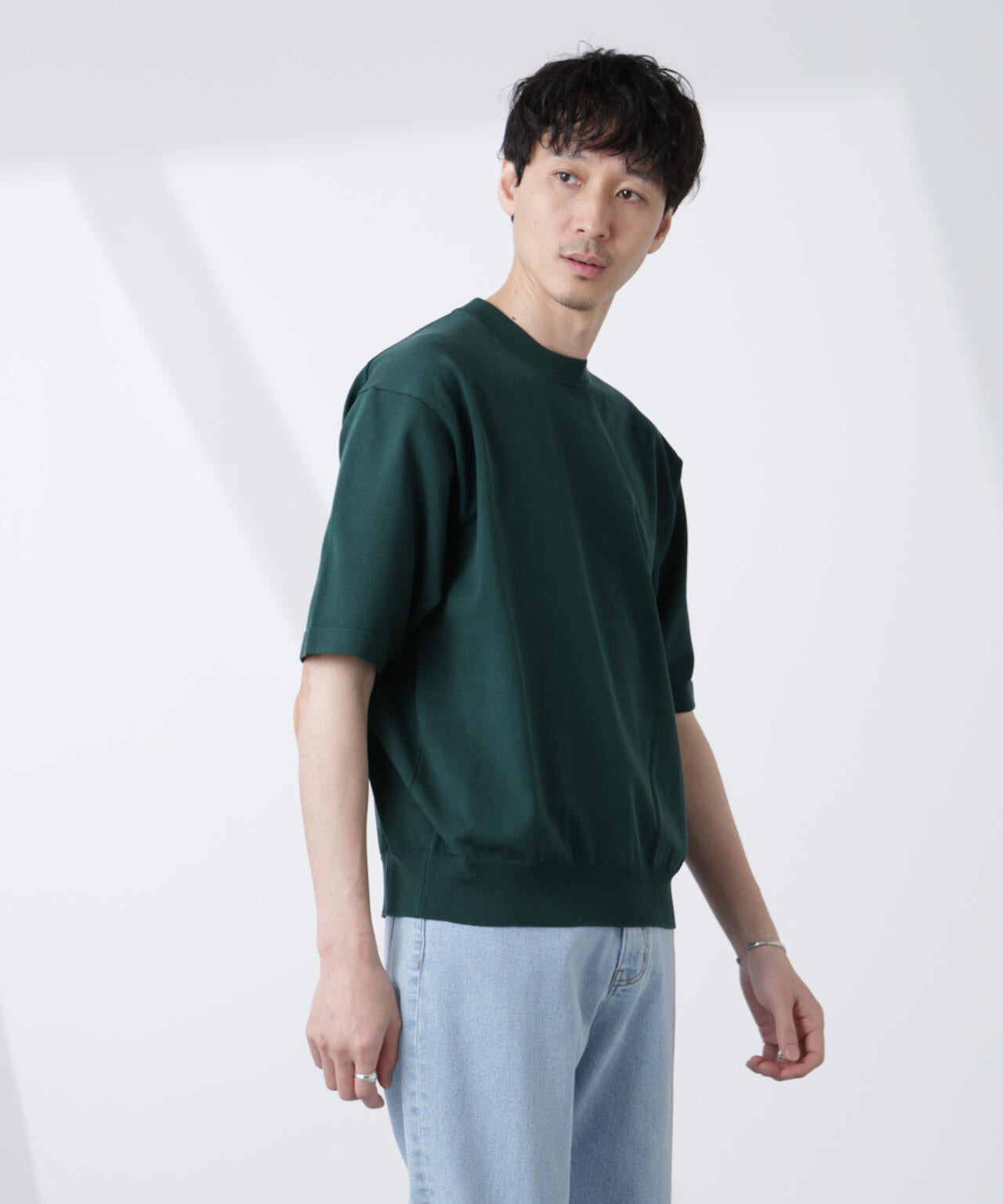 コットン/ソロナ プレーティングクルーネック 半袖TEE 6685122220