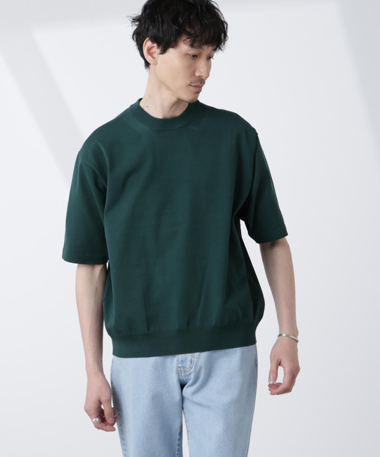 コットン/ソロナ プレーティングクルーネック 半袖TEE 6685122220