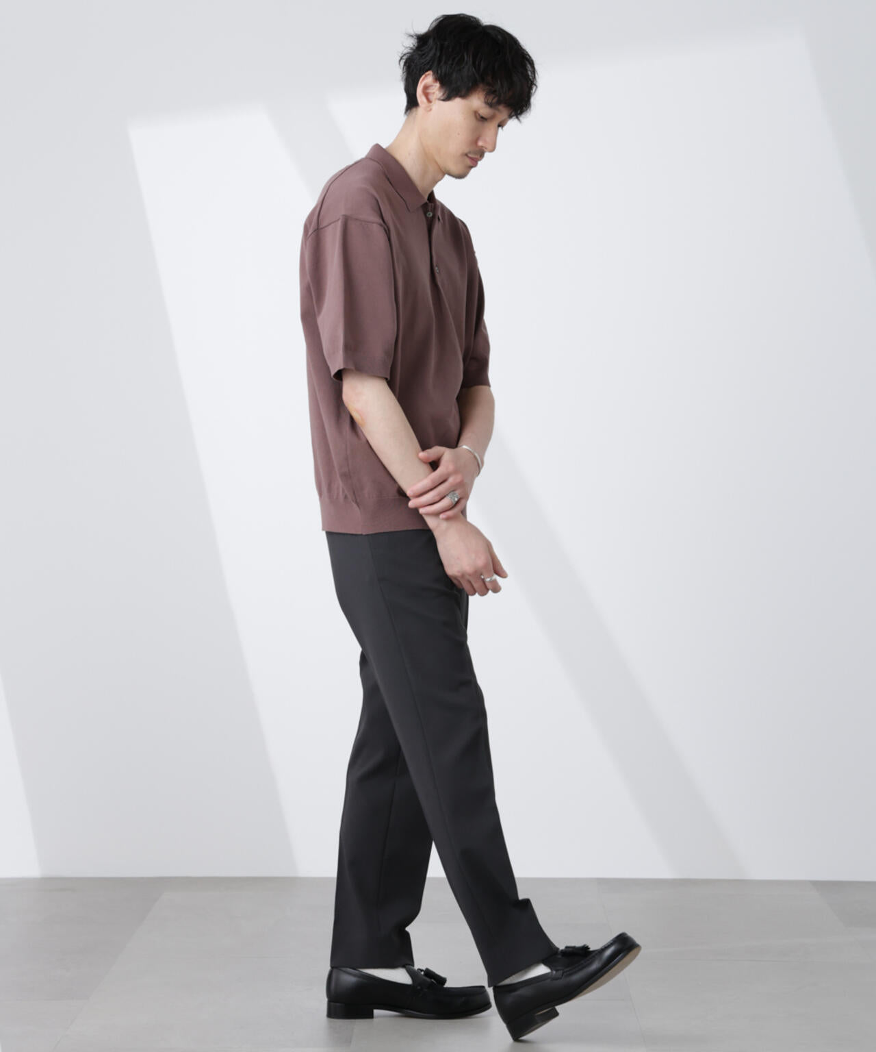 コットン/ソロナ プレーティング 半袖ニットポロシャツ 6685122221