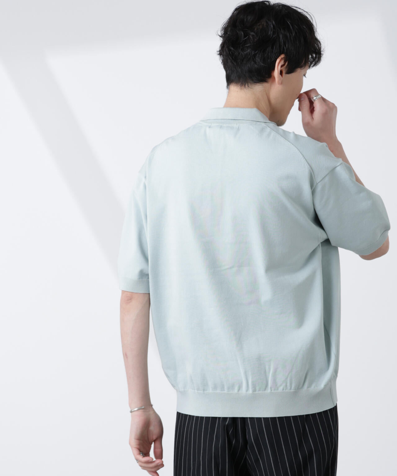 コットン/ソロナ プレーティング 半袖ニットポロシャツ 6685122221