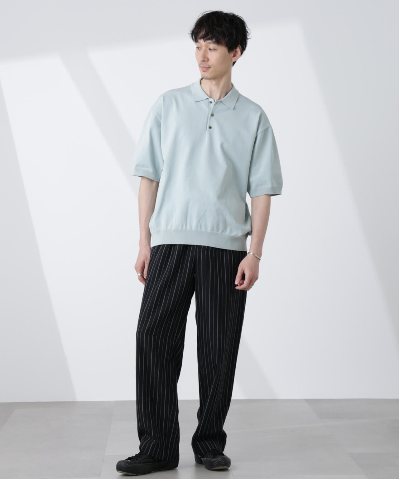 コットン/ソロナ プレーティング 半袖ニットポロシャツ 6685122221