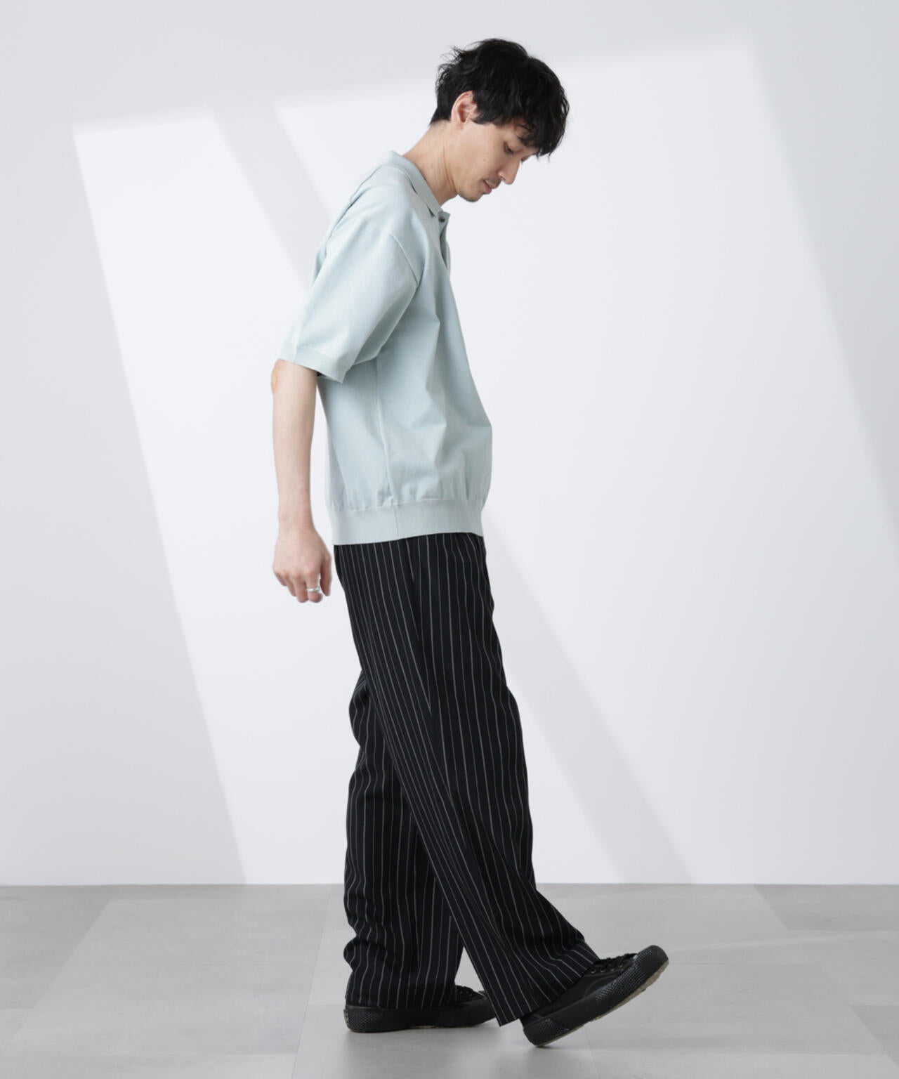 コットン/ソロナ プレーティング 半袖ニットポロシャツ 6685122221