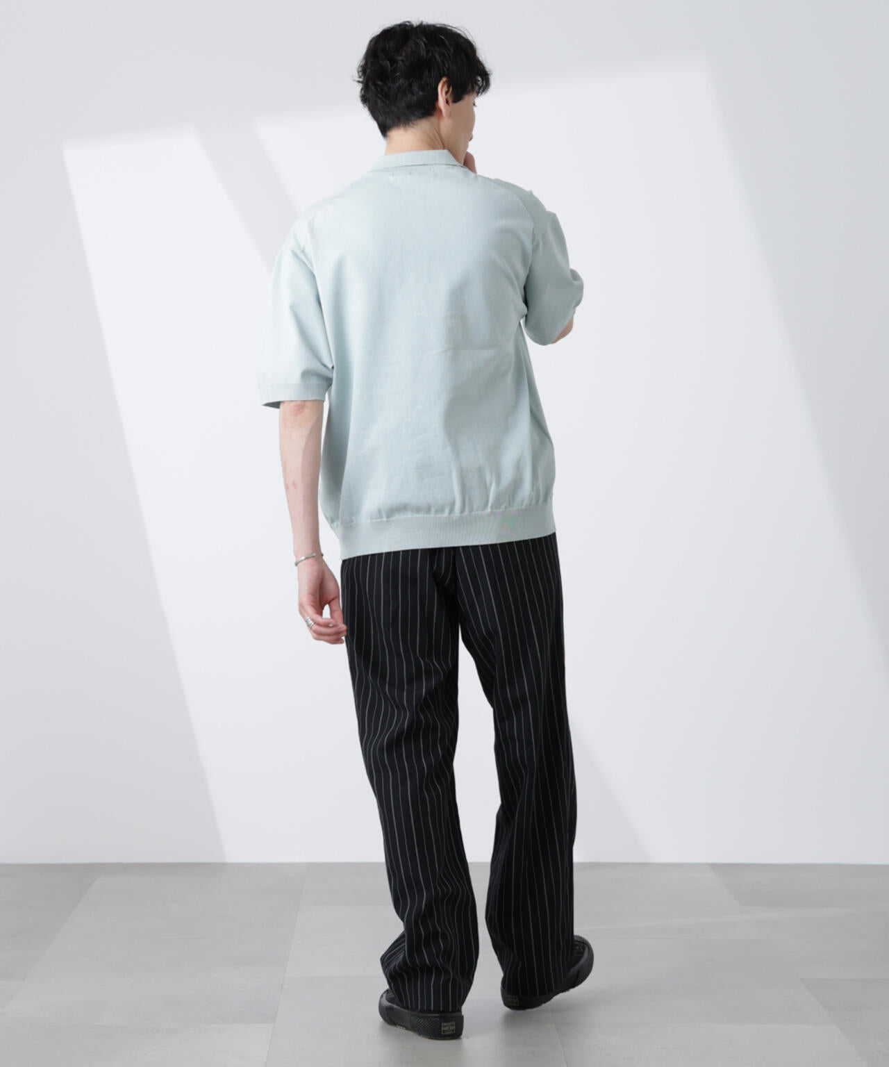 コットン/ソロナ プレーティング 半袖ニットポロシャツ 6685122221