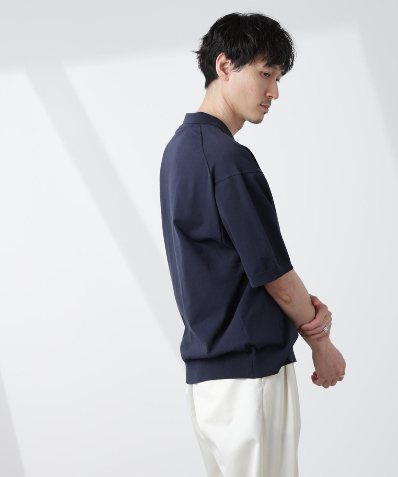 コットン/ソロナ プレーティング 半袖ニットポロシャツ 6685122221