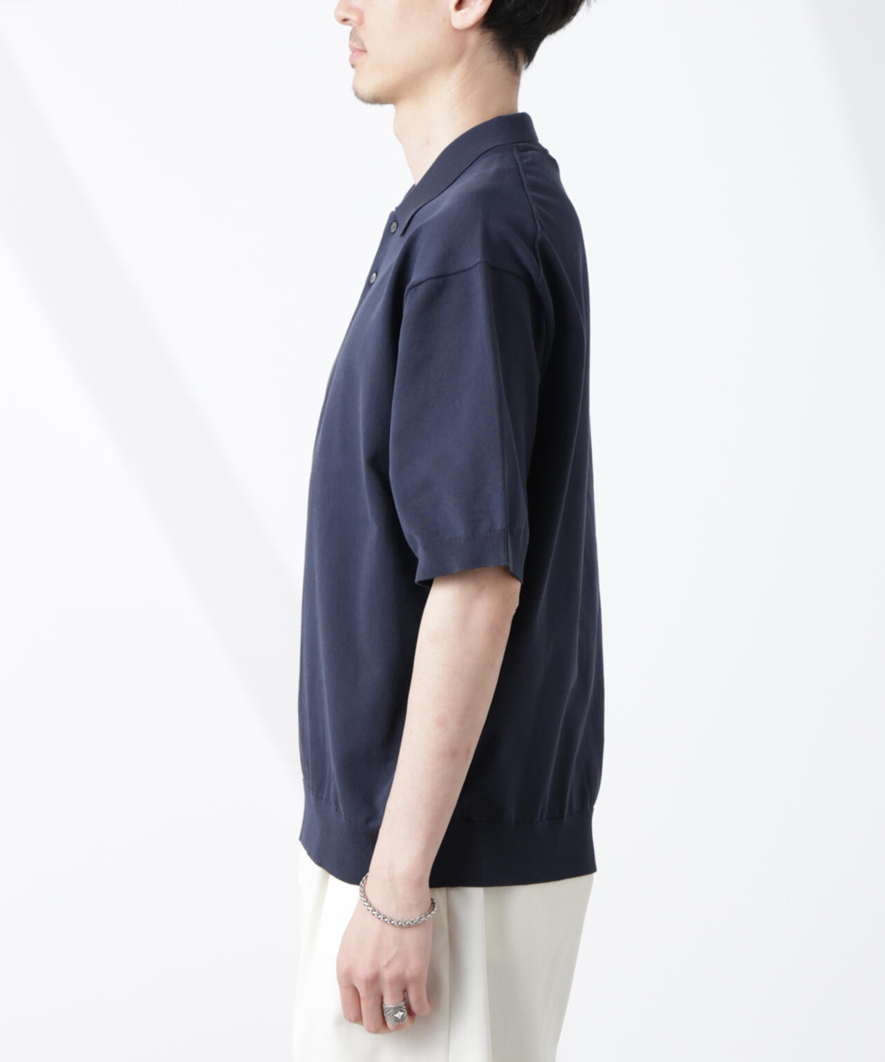 コットン/ソロナ プレーティング 半袖ニットポロシャツ 6685122221