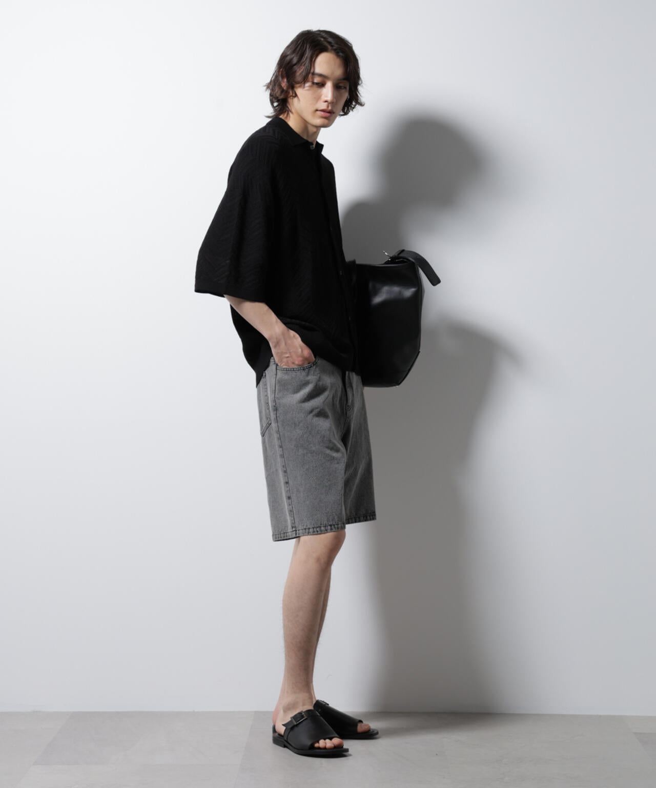 ハイゲージ ヘリンボーンニットシャツ 6685122226