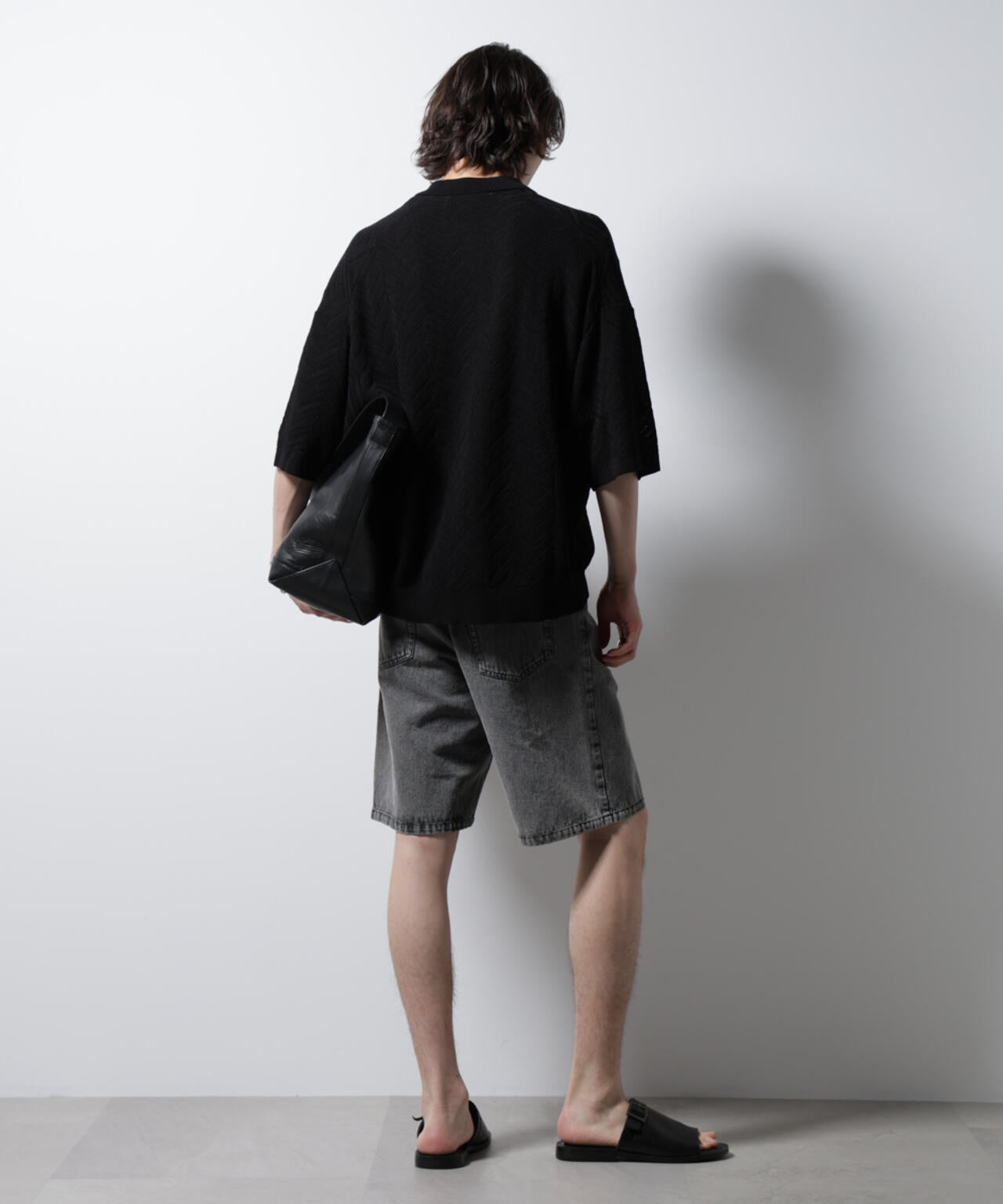 ハイゲージ ヘリンボーンニットシャツ 6685122226