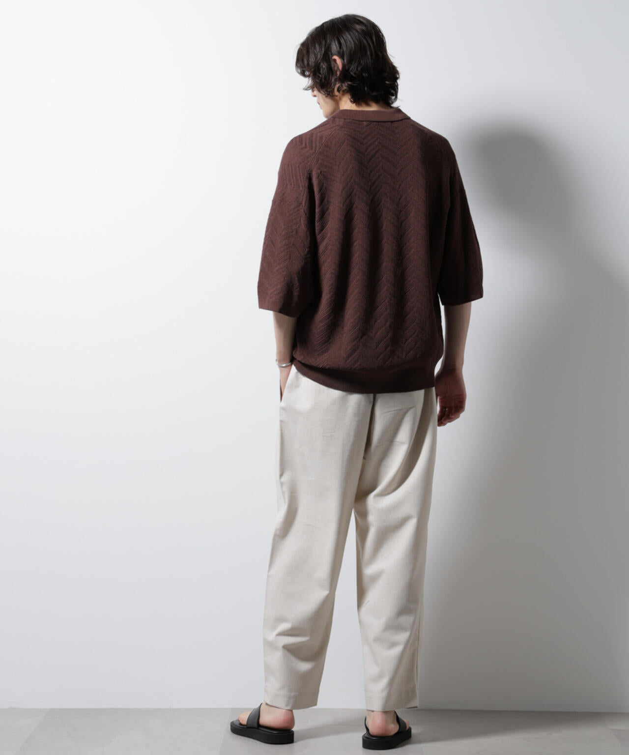 ハイゲージ ヘリンボーンニットシャツ 6685122226