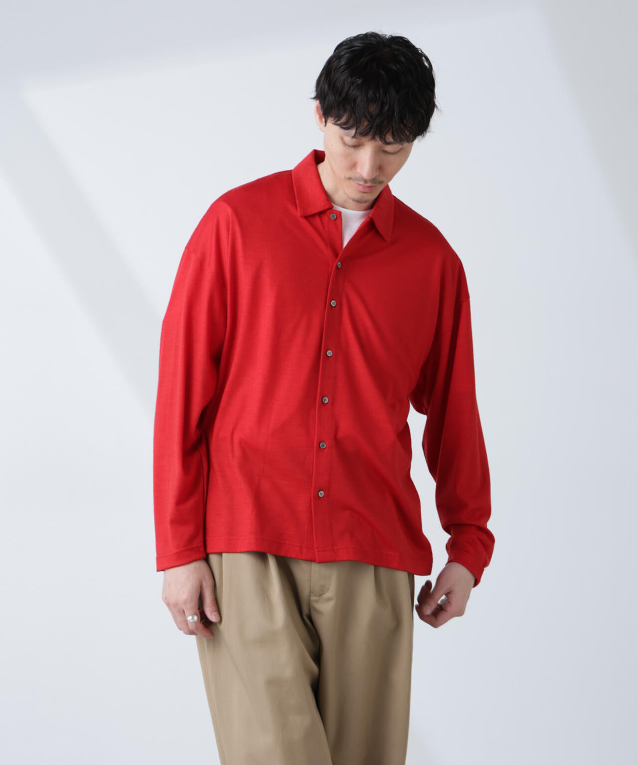 「ALL-DAYS COMFORT 100% WOOL」 シャツカーディガン 6685123223