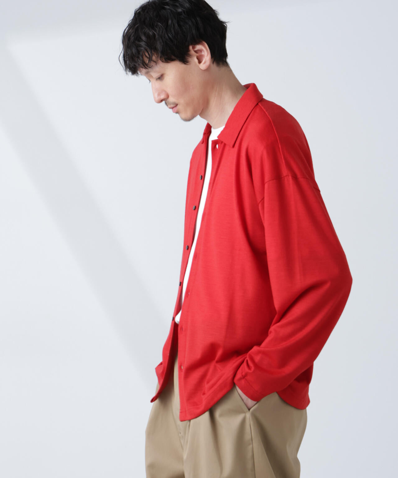 「ALL-DAYS COMFORT 100% WOOL」 シャツカーディガン 6685123223