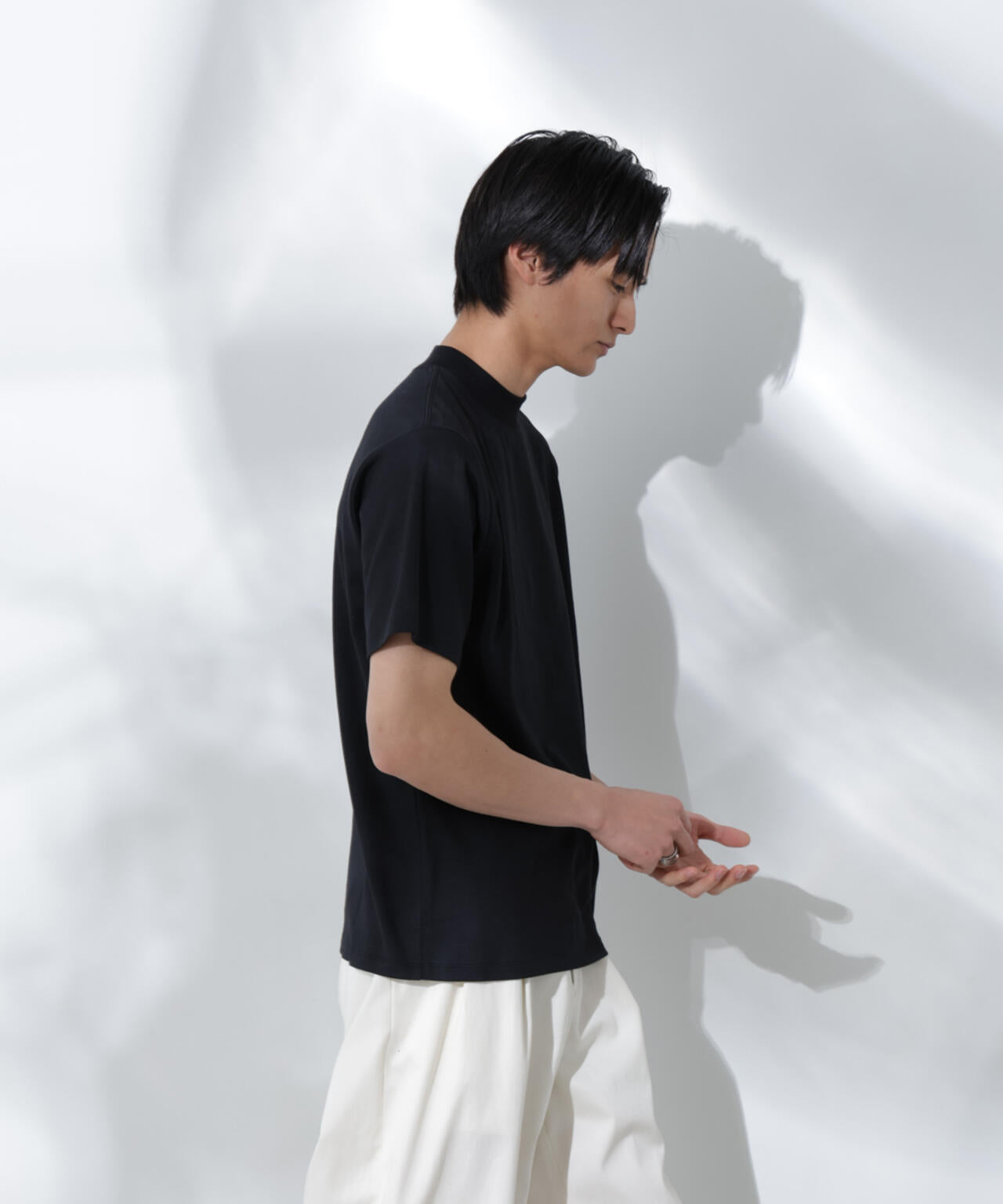 Anti Soaked(R) 汗染み防止 モックネックレギュラーシルエットTシャツ 6685124204