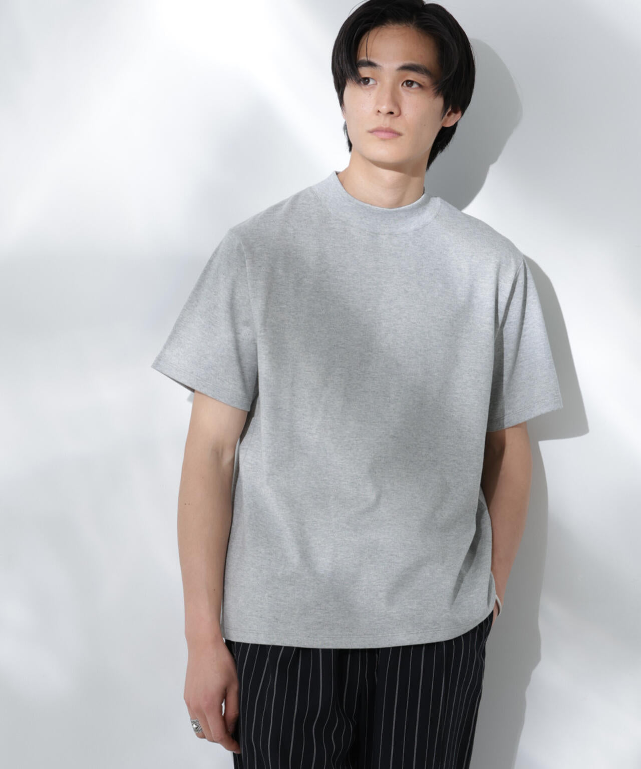 Anti Soaked(R) 汗染み防止 モックネックレギュラーシルエットTシャツ 6685124204