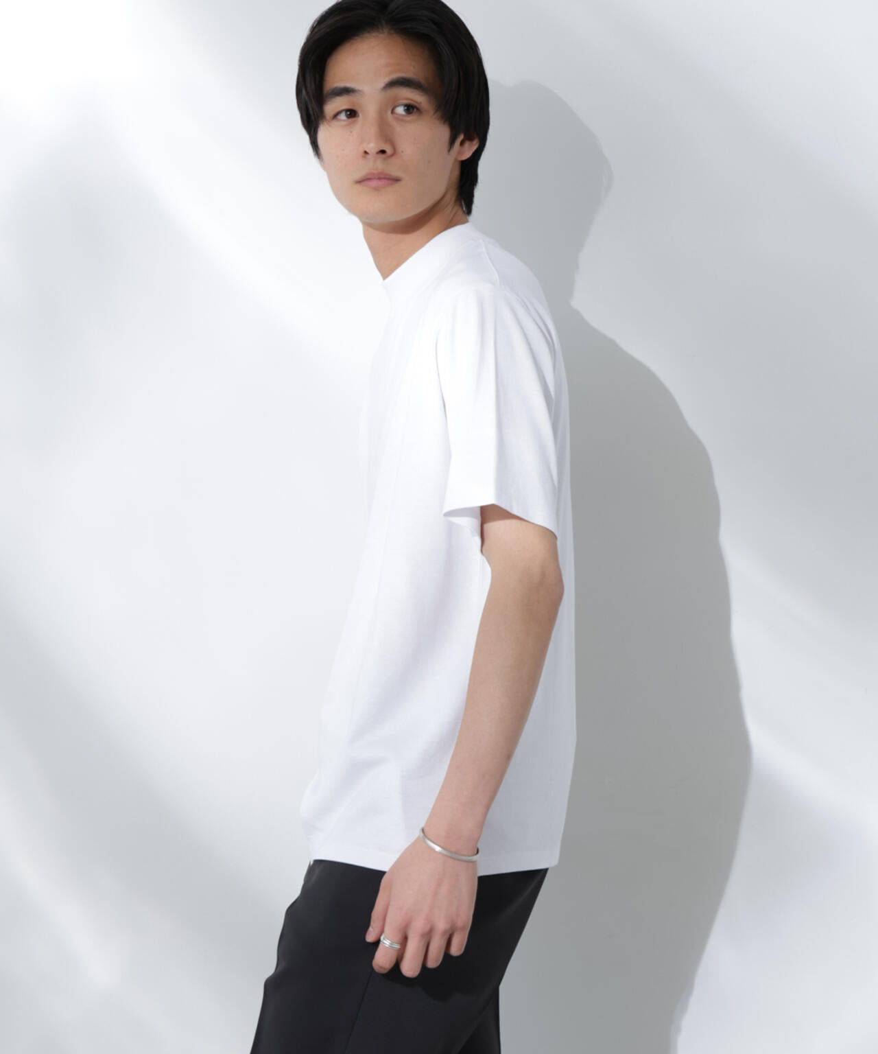 Anti Soaked(R) 汗染み防止 モックネックレギュラーシルエットTシャツ 6685124204
