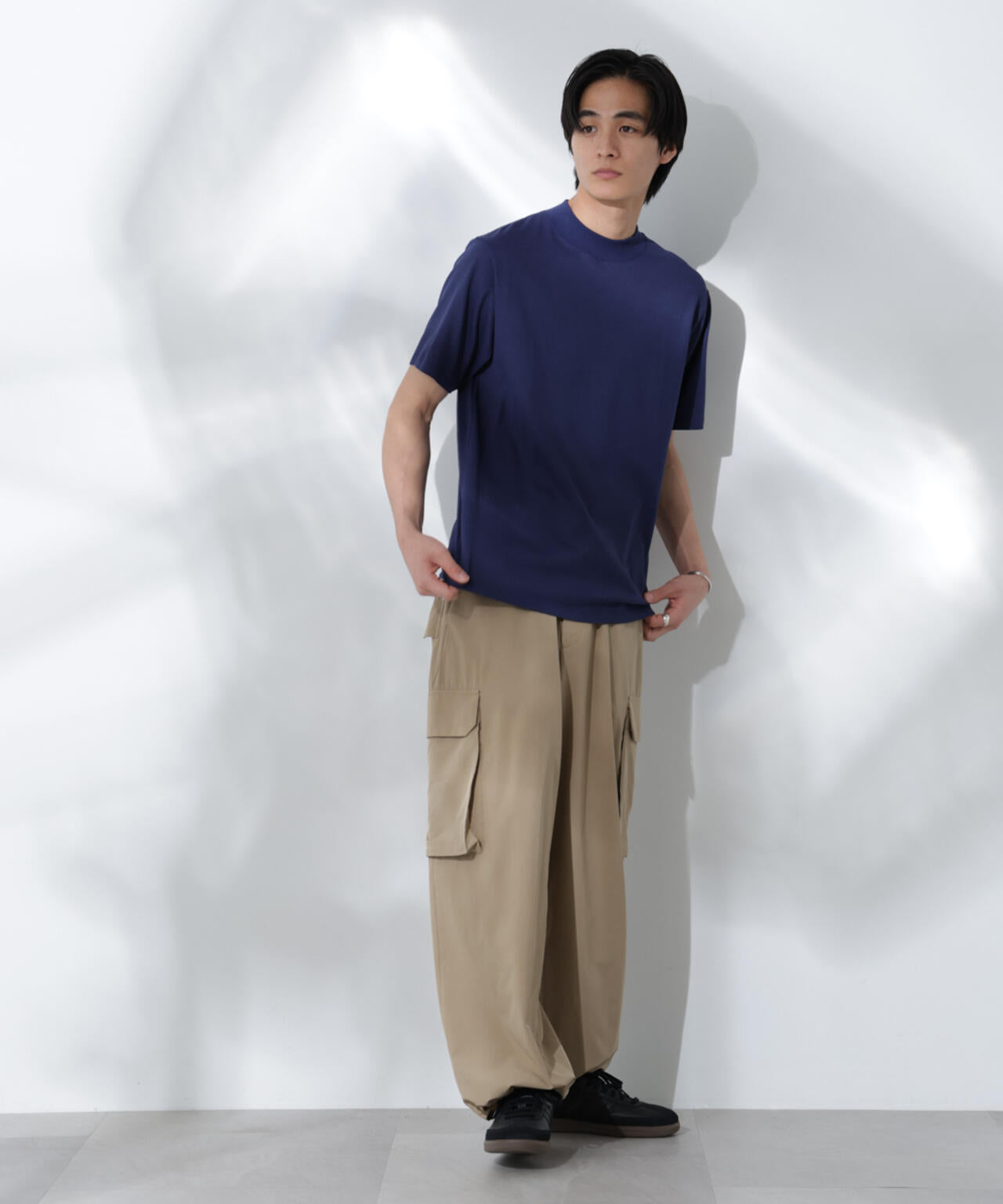 Anti Soaked(R) 汗染み防止 モックネックレギュラーシルエットTシャツ 6685124204