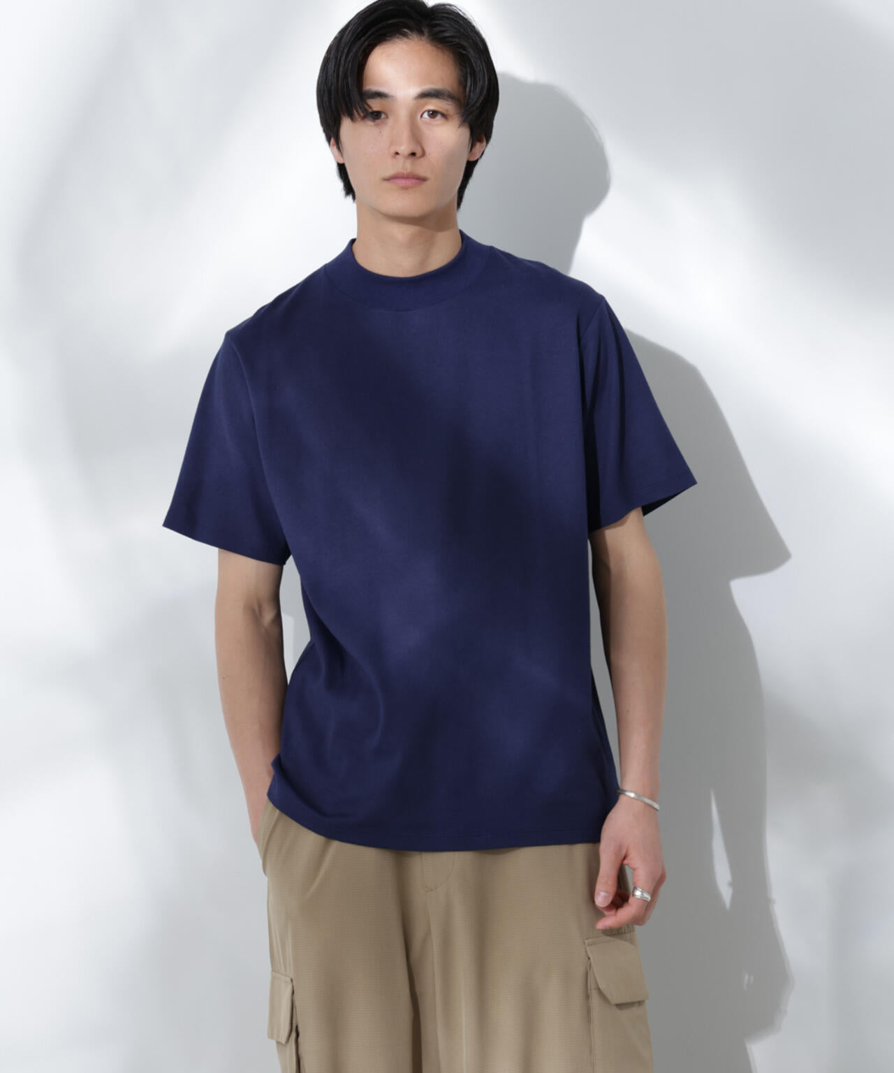 Anti Soaked(R) 汗染み防止 モックネックレギュラーシルエットTシャツ 6685124204
