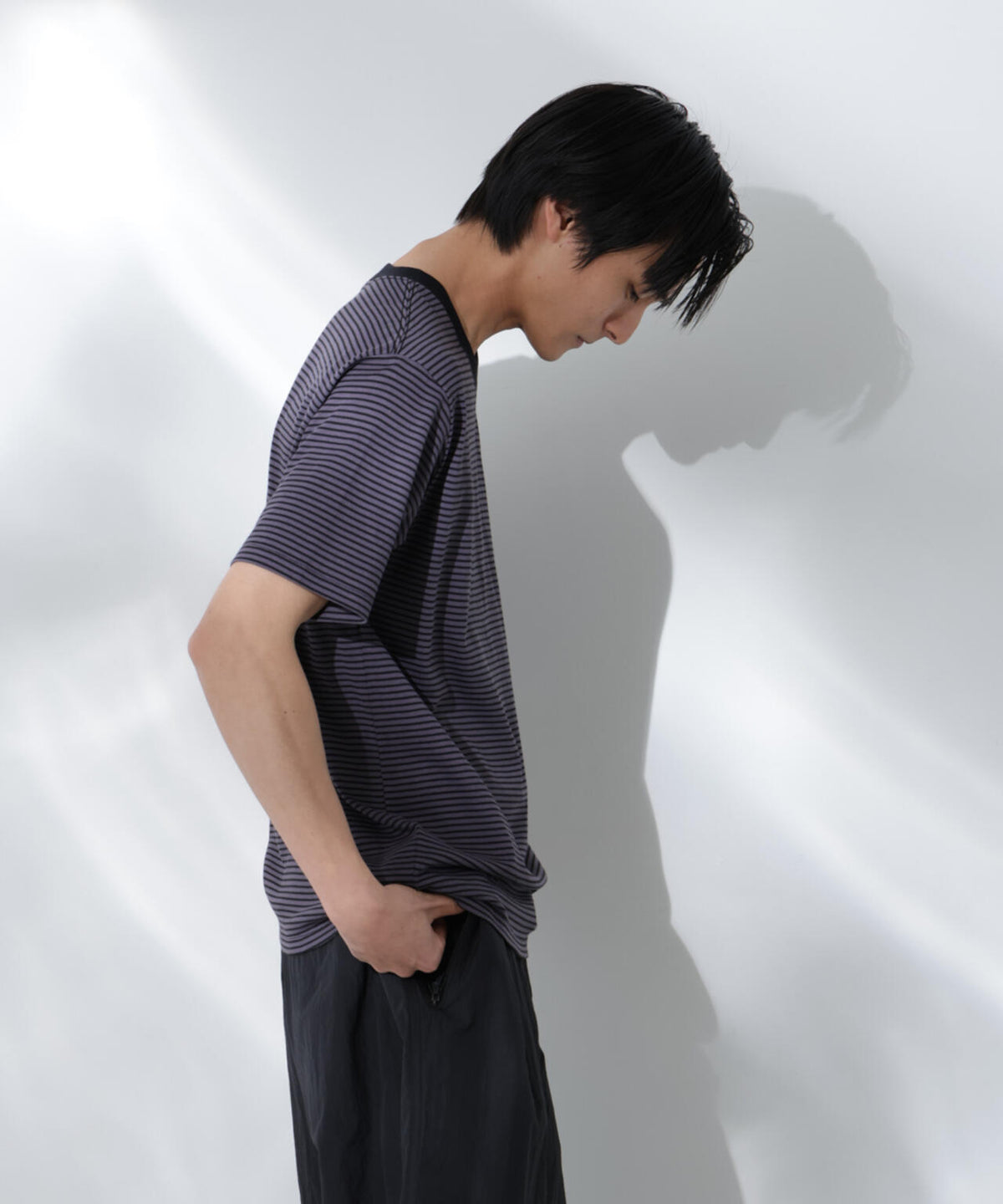 Anti Soaked(R) 汗染み防止 ボーダーミドルシルエットTシャツ 6685124205