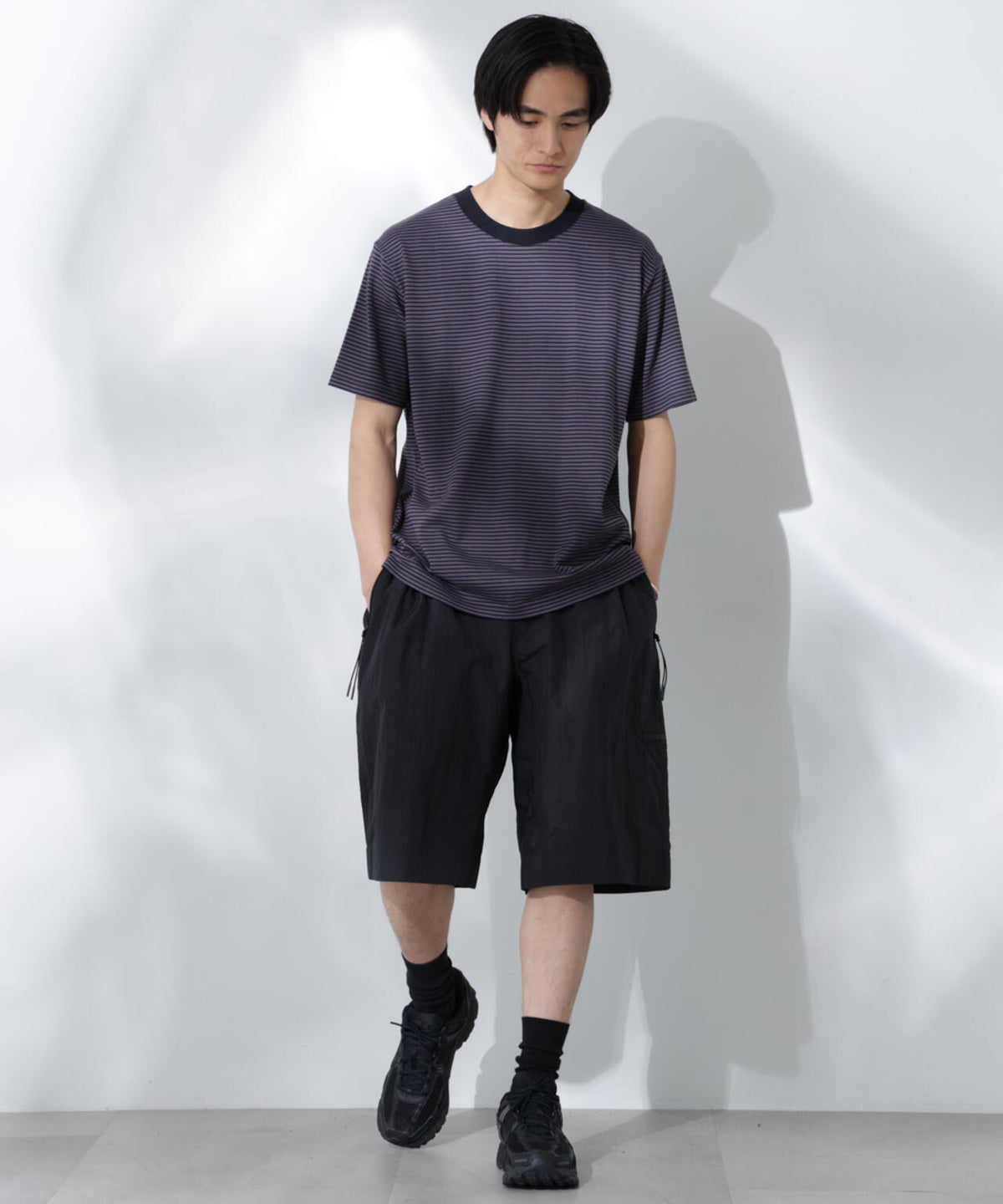 Anti Soaked(R) 汗染み防止 ボーダーミドルシルエットTシャツ 6685124205