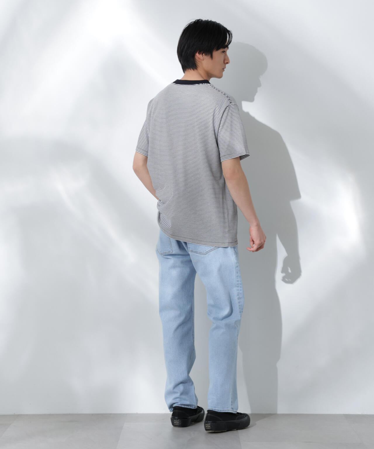Anti Soaked(R) 汗染み防止 ボーダーミドルシルエットTシャツ 6685124205