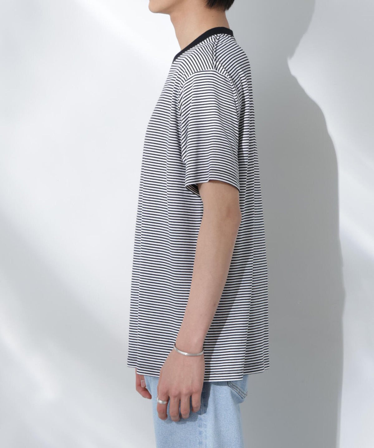 Anti Soaked(R) 汗染み防止 ボーダーミドルシルエットTシャツ 6685124205