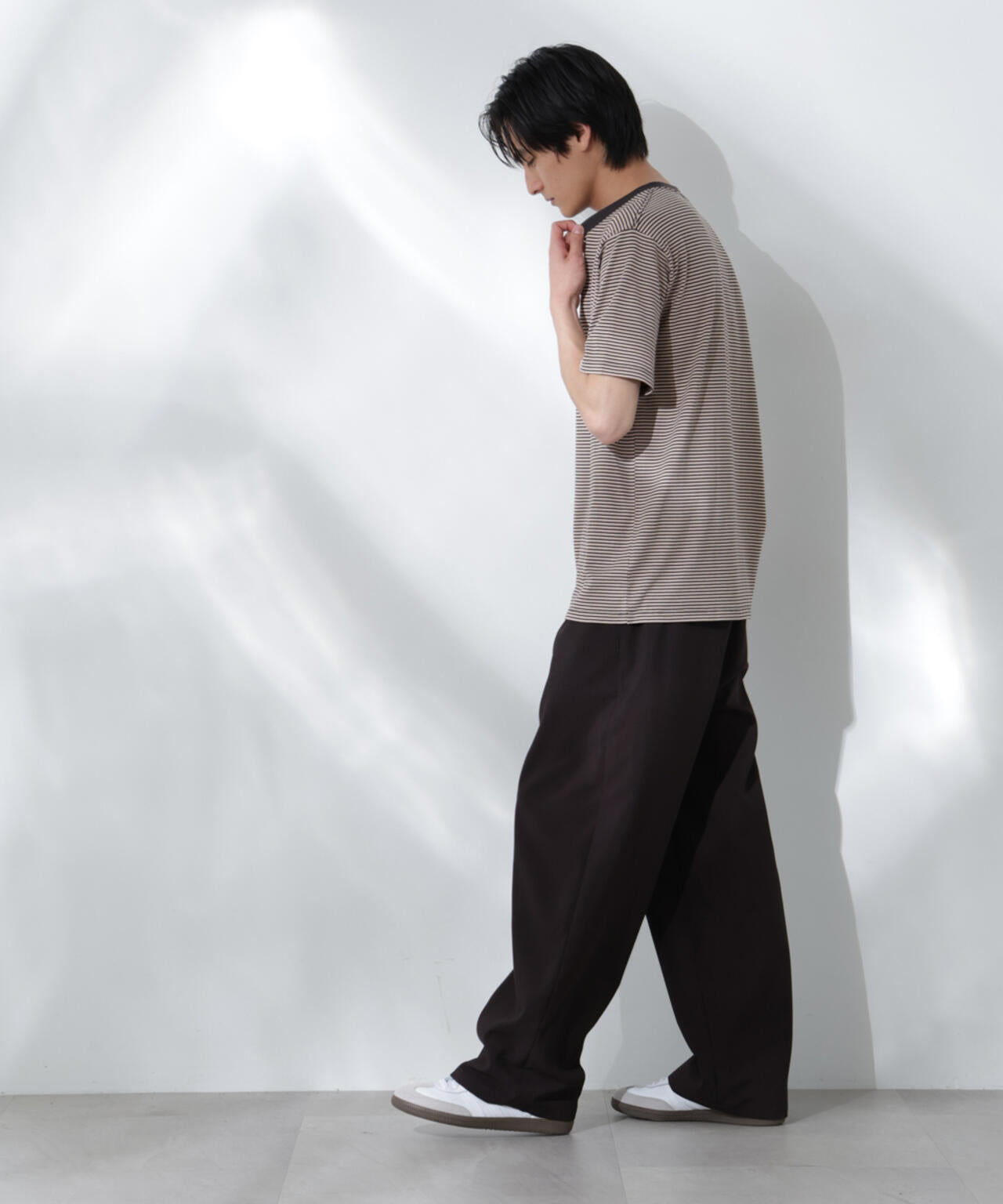 Anti Soaked(R) 汗染み防止 ボーダーミドルシルエットTシャツ 6685124205