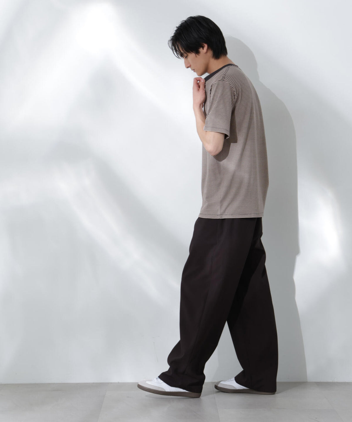 Anti Soaked(R) 汗染み防止 ボーダーミドルシルエットTシャツ 6685124205