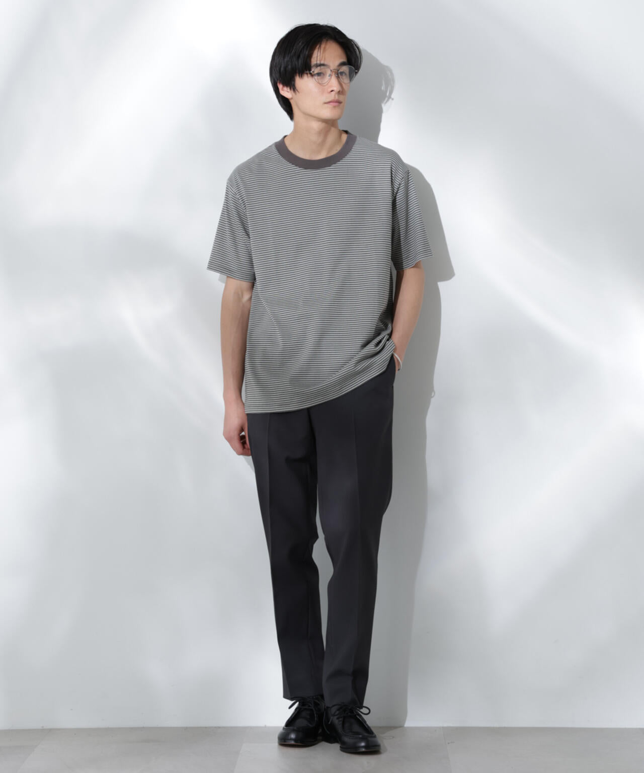 Anti Soaked(R) 汗染み防止 ボーダーミドルシルエットTシャツ 6685124205