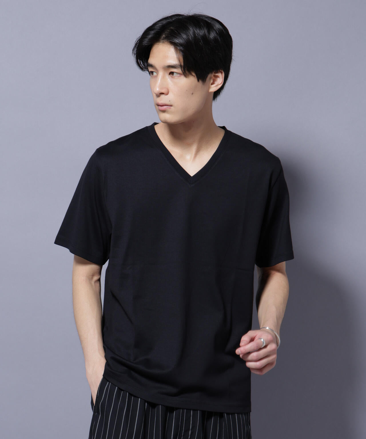 WEB限定/Anti Soaked(R) 汗染み防止 Vネック レギュラーシルエットTシャツ 6685124206