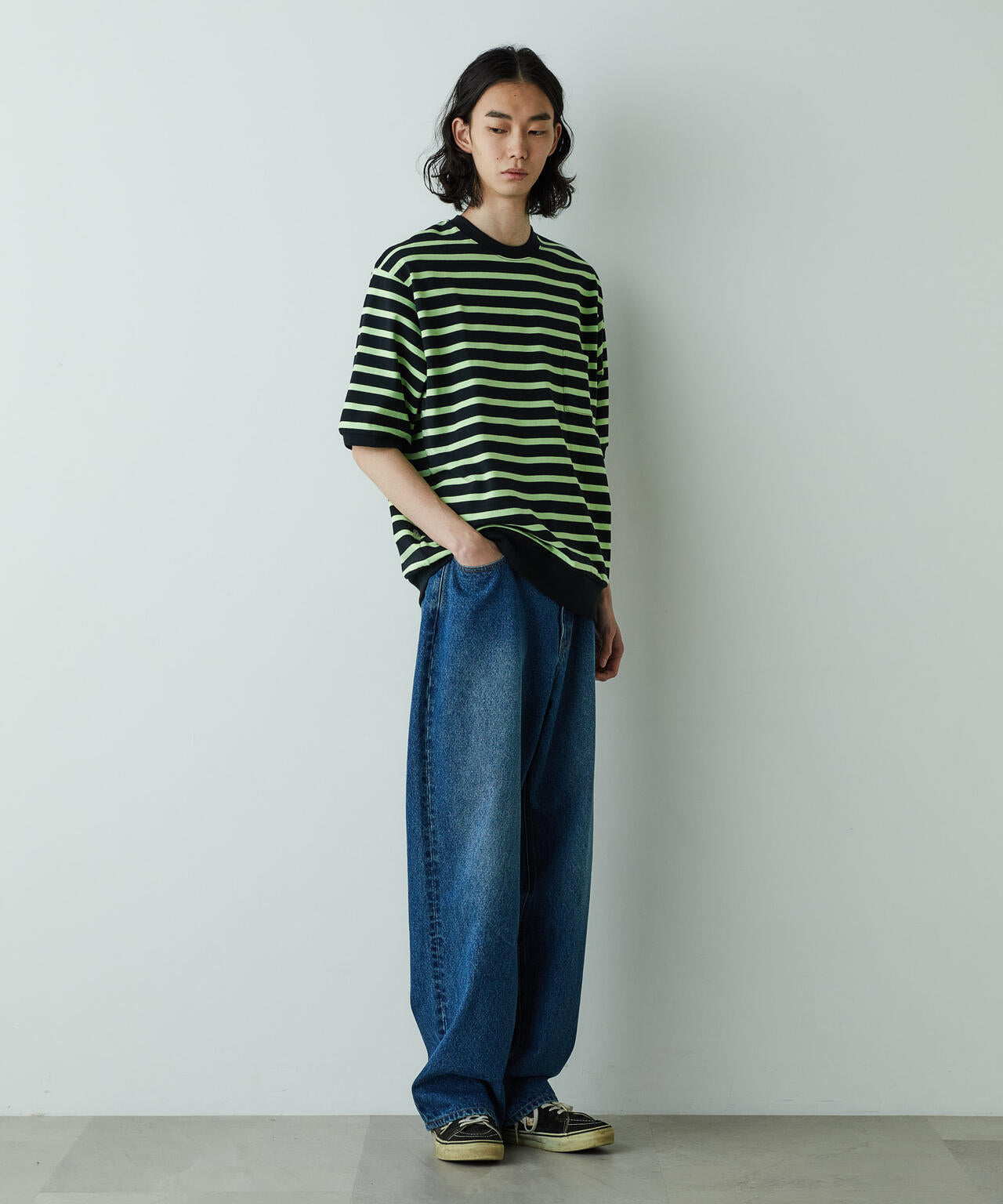 「HOTEL PALACE」オテルパラス ドライタッチバスクボーダールーズシルエットTシャツ 6685124213