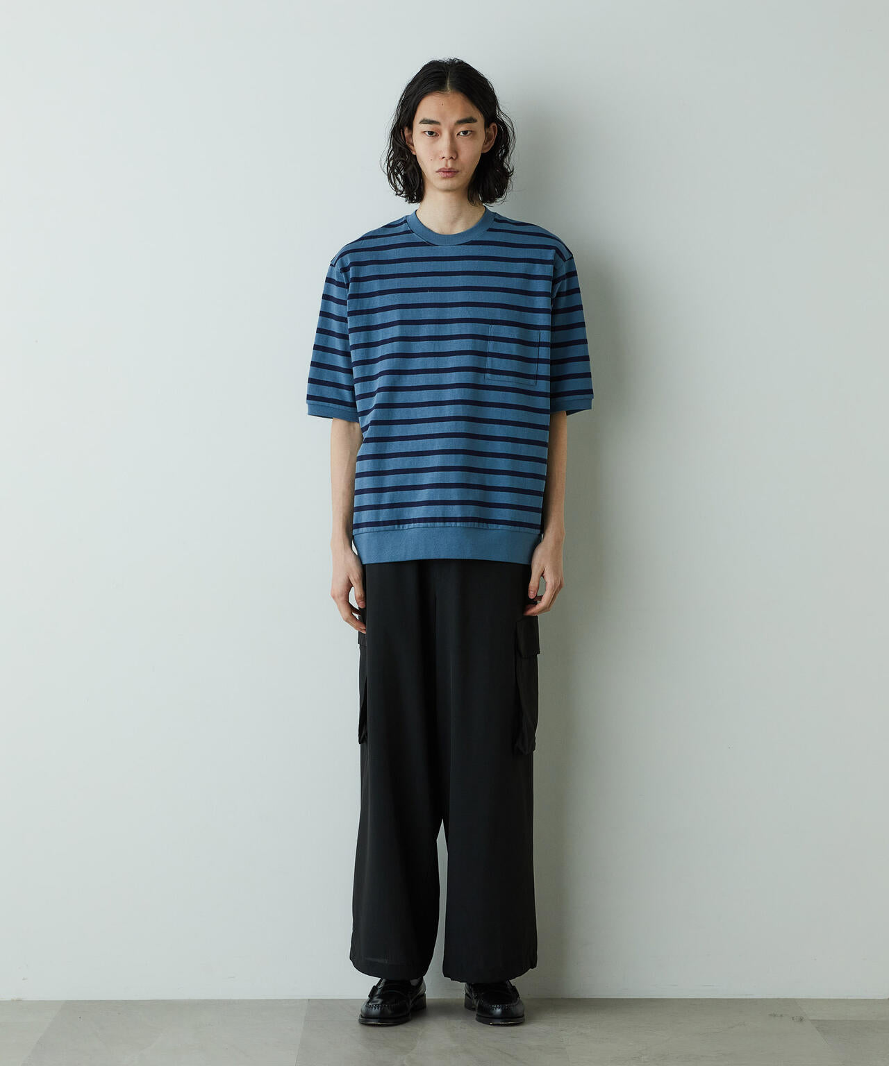 「HOTEL PALACE」オテルパラス ドライタッチバスクボーダールーズシルエットTシャツ 6685124213