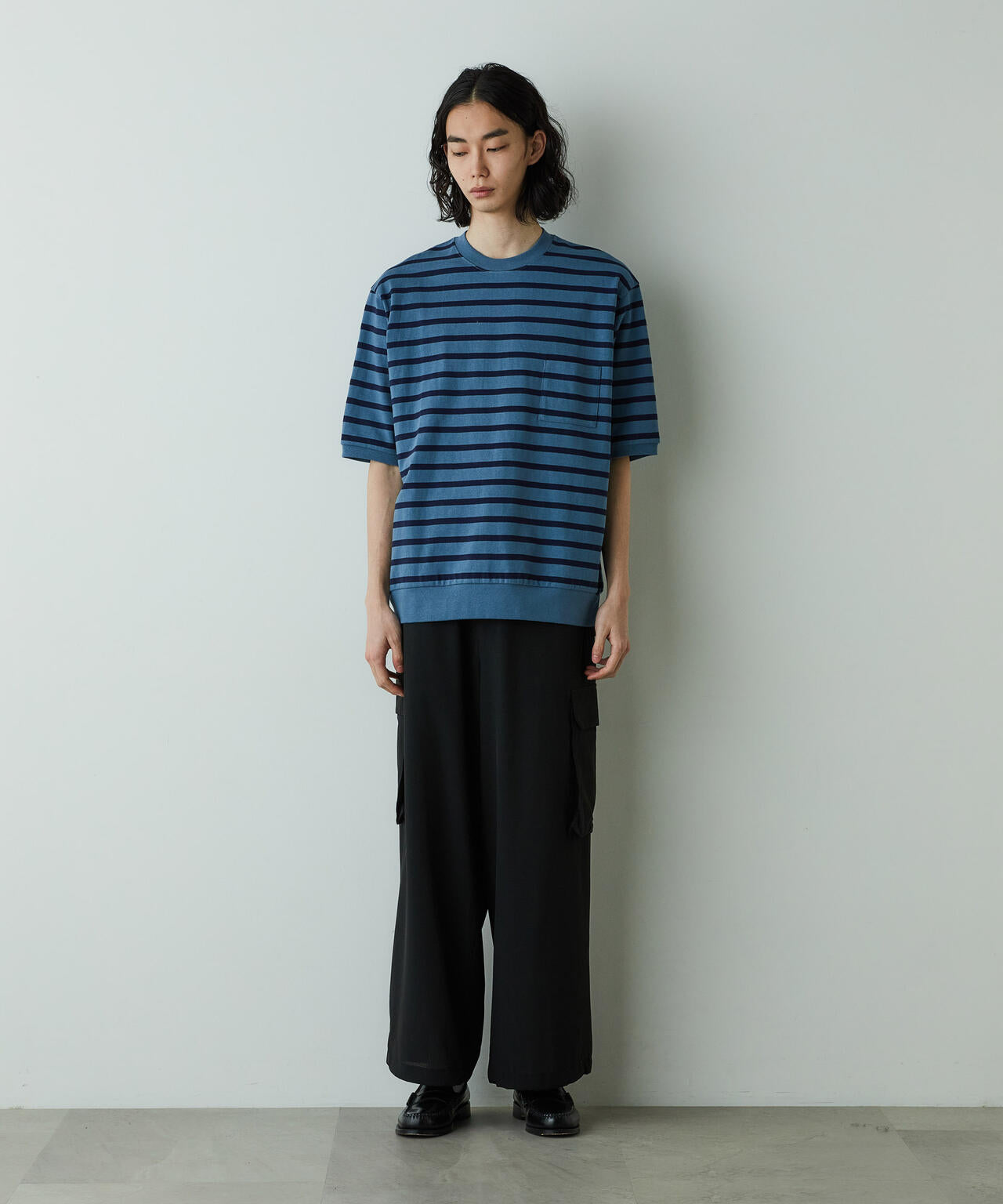 「HOTEL PALACE」オテルパラス ドライタッチバスクボーダールーズシルエットTシャツ 6685124213